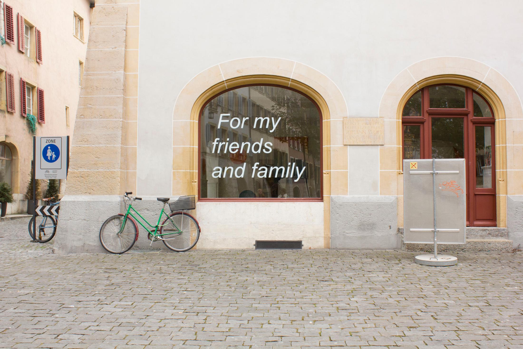 Exhibition View Group Show «BIENNEOPHONE; view on Raphael Loosli, For my friends and family, 2021» at Krone Couronne, Biel/Bienne, 2021 / Courtesy: the artist and Krone Couronne