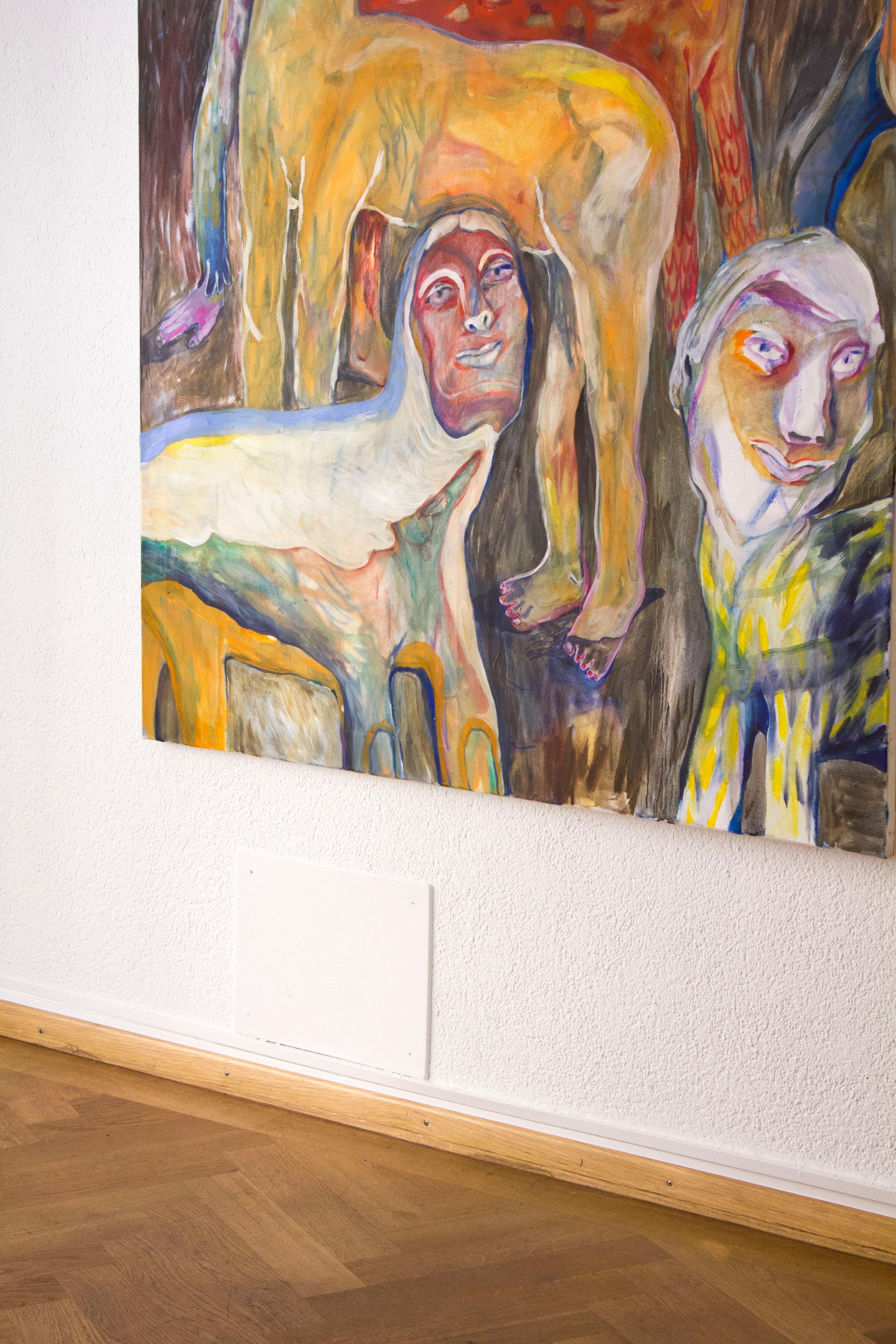 Exhibition View Group Show «BIENNEOPHONE; view on Jeanne Jacob, Best friends, 2021, (detail)» at Krone Couronne, Biel/Bienne, 2021 / Courtesy: the artist and Krone Couronne