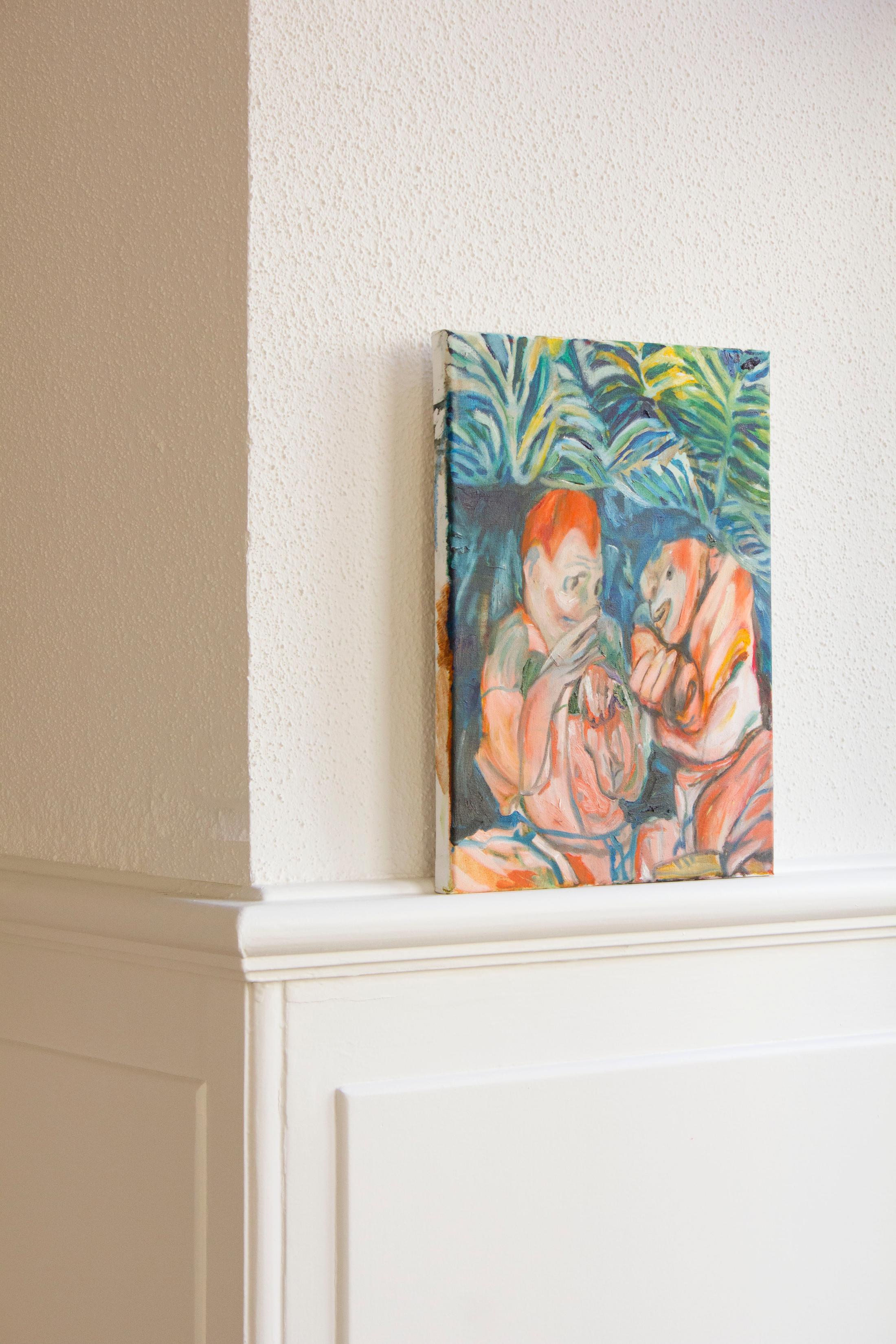 Exhibition View Group Show «BIENNEOPHONE; view on Jeanne Jacob, Geheimnisse mit den Händen erzählen, 2021» at Krone Couronne, Biel/Bienne, 2021 / Courtesy: the artist and Krone Couronne