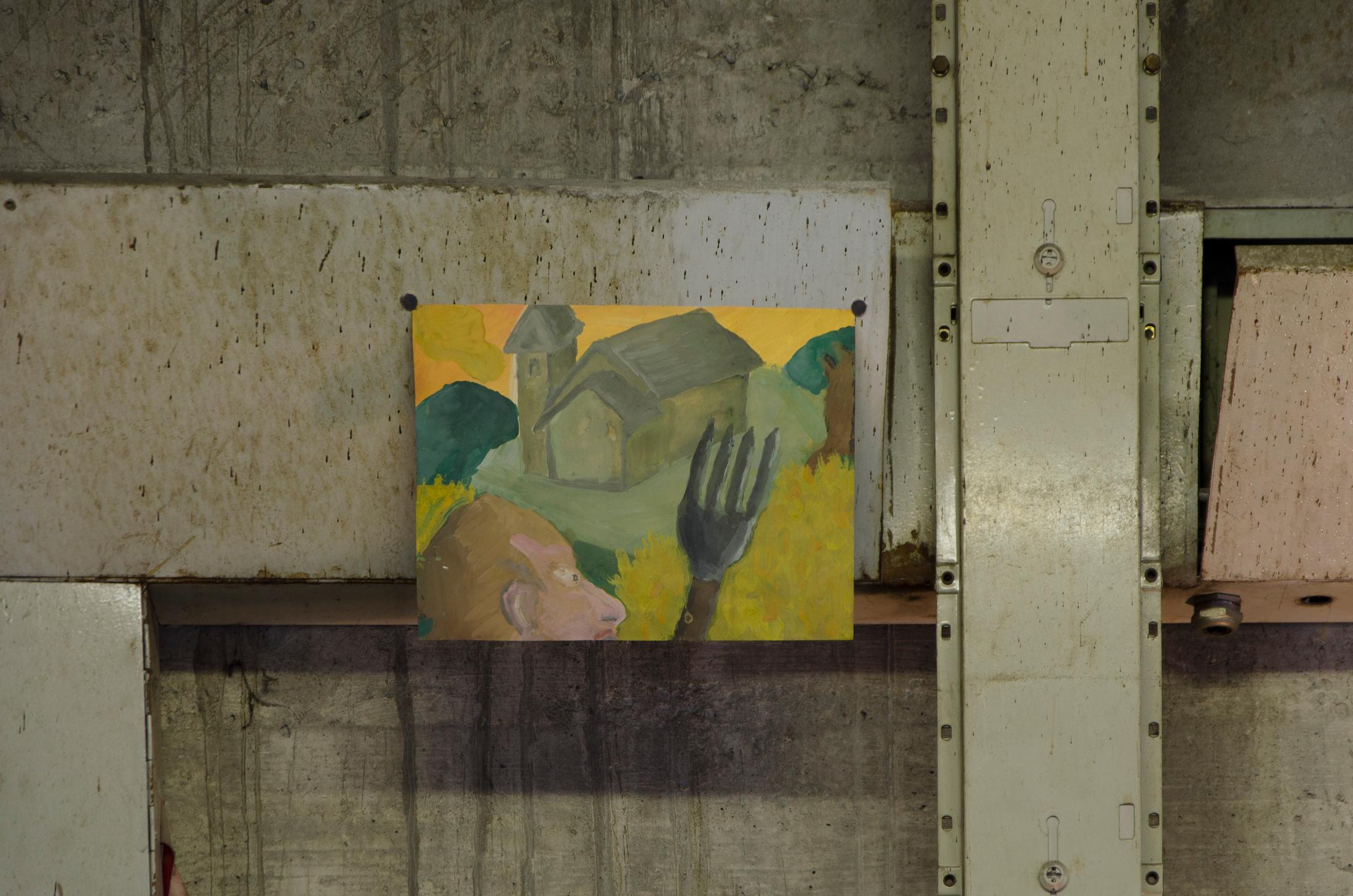 Exhibition View Groupshow «Boring Twenties; view on Bene Andrist, Bauer, 2020» at Hrüze Gegi, Winterthur, 2020 / Photo: Hrüze Gegi / Courtesy: the artists and Hrüze Gegi