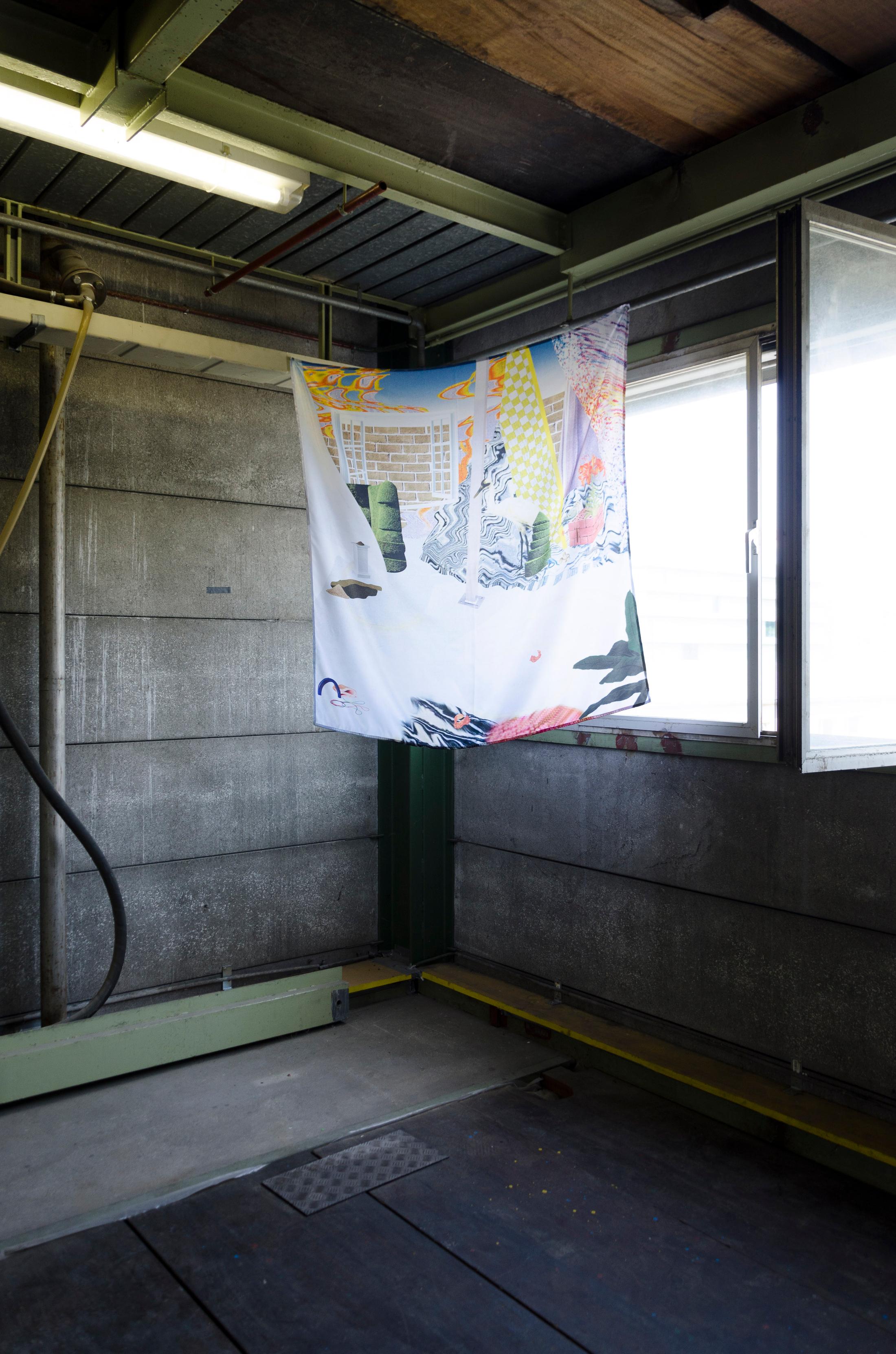 Exhibition View Groupshow «Boring Twenties; view on Johanna Müller, Walled Garden - Getting on Together, 2020» at Hrüze Gegi, Winterthur, 2020 / Photo: Hrüze Gegi / Courtesy: the artists and Hrüze Gegi