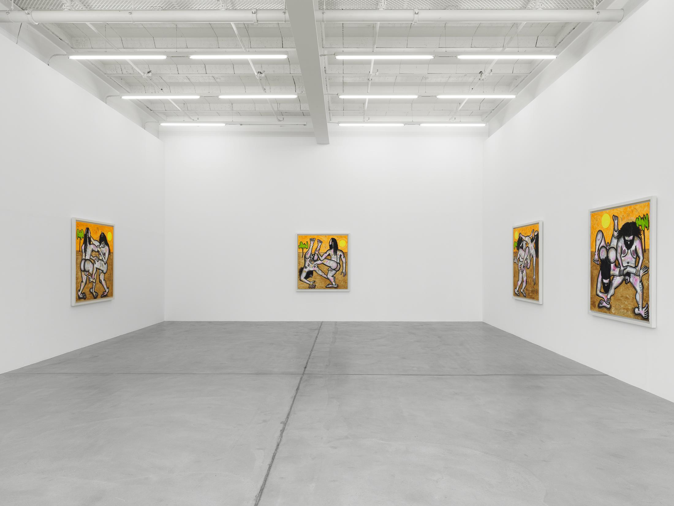 Exhibition View Carroll Dunham Soloshow «Recent Paintings» at Galerie Eva Presenhuber, Zurich, 2019 / Photo: Stefan Altenburger / © Carroll Dunham / Courtesy the artist and Galerie Eva Presenhuber, Zurich / New York