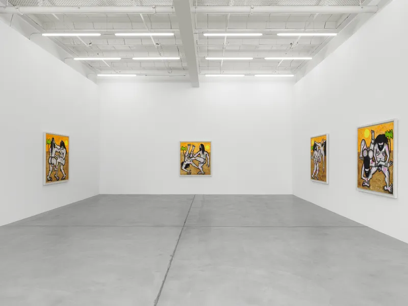 Exhibition View Carroll Dunham Soloshow «Recent Paintings» at Galerie Eva Presenhuber, Zurich, 2019 / Photo: Stefan Altenburger / © Carroll Dunham / Courtesy the artist and Galerie Eva Presenhuber, Zurich / New York