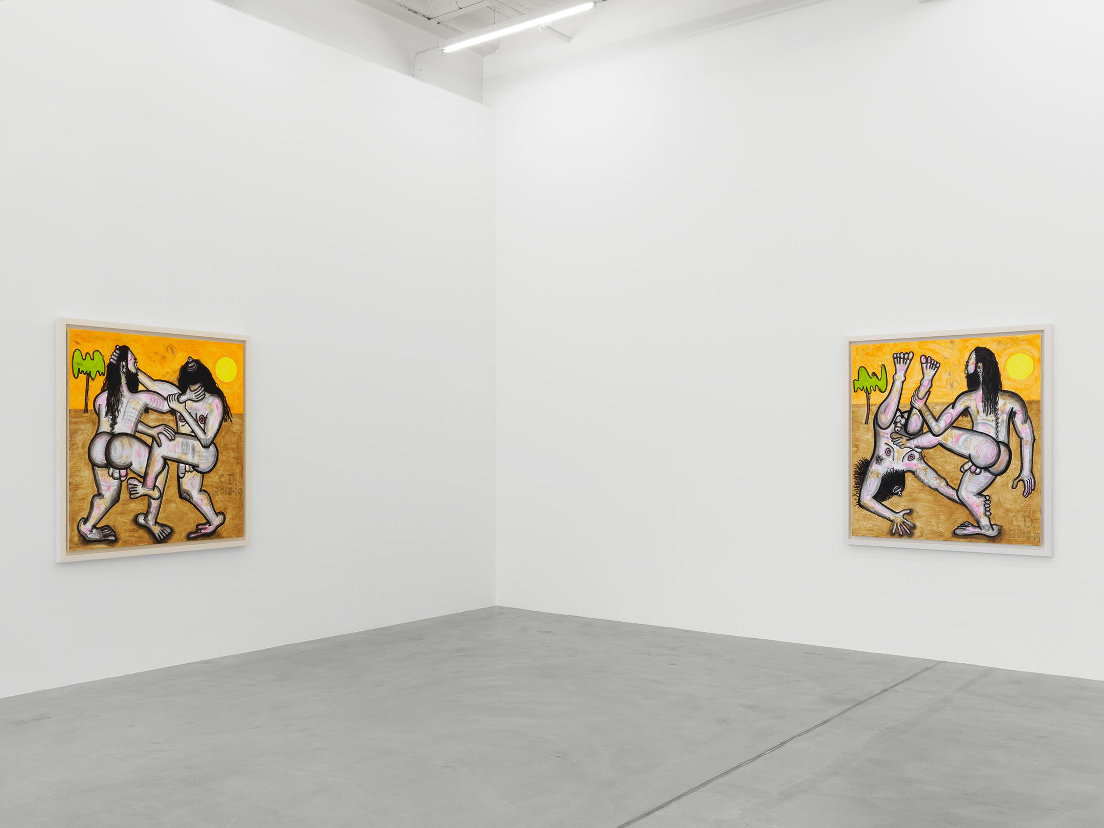 Exhibition View Carroll Dunham Soloshow «Recent Paintings» at Galerie Eva Presenhuber, Zurich, 2019 / Photo: Stefan Altenburger / © Carroll Dunham / Courtesy the artist and Galerie Eva Presenhuber, Zurich / New York