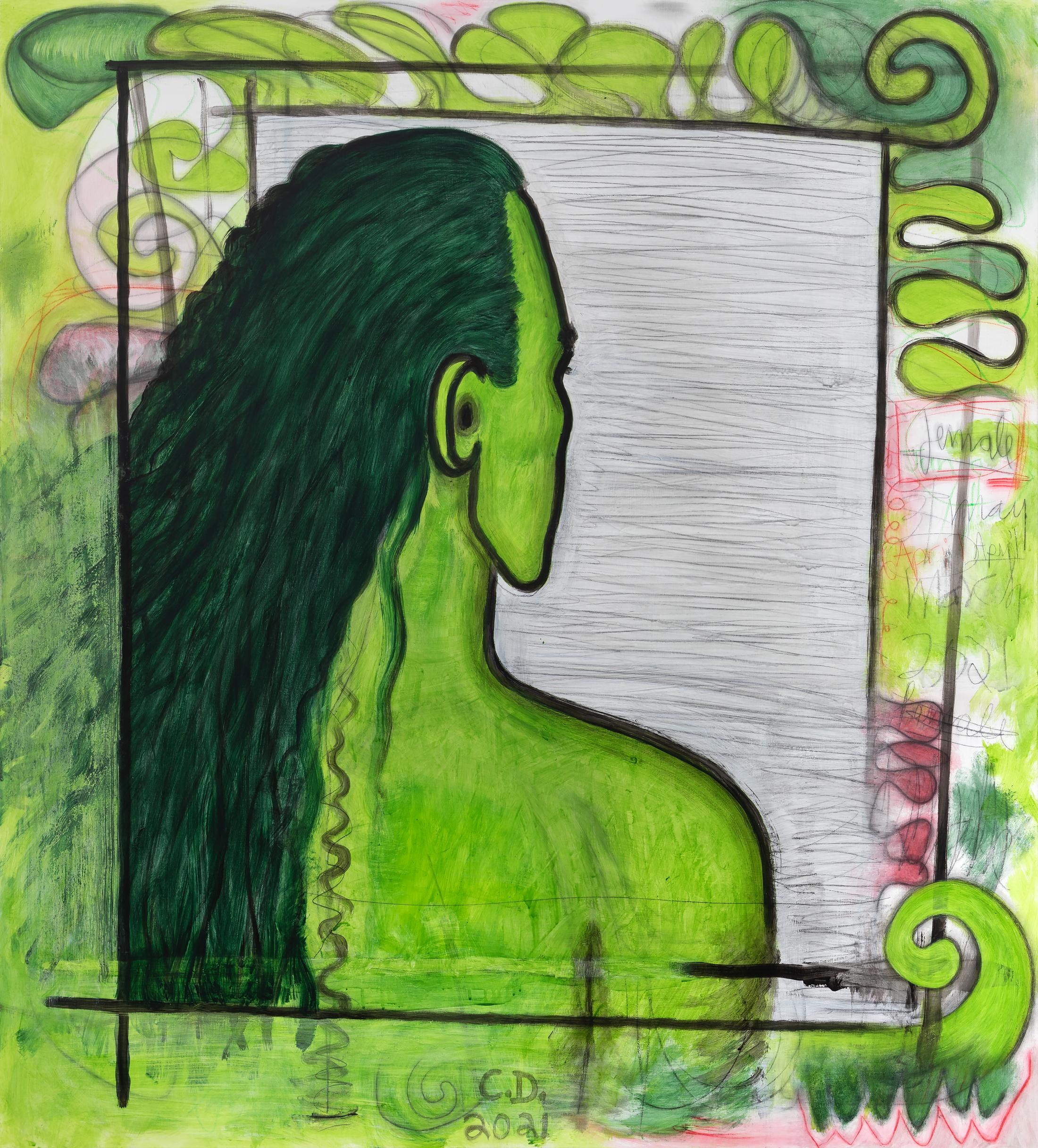 Exhibition View Carroll Dunham Solo Show «Qualiascope Paintings and Related Drawings; view on Carroll Dunham, Qualiascope: Female Taken Alone, 2021» at Galerie Eva Presenhuber, Zurich, 2021 / Photo: David Regen / Courtesy: the artist and Galerie Eva Presenhuber