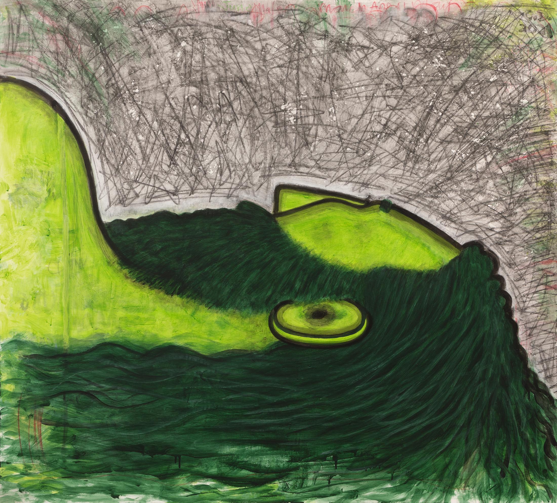 Exhibition View Carroll Dunham Solo Show «Qualiascope Paintings and Related Drawings; view on Carroll Dunham, Qualiascope: Male Dreaming or Dead, 2021» at Galerie Eva Presenhuber, Zurich, 2021 / Photo: David Regen / Courtesy: the artist and Galerie Eva Presenhuber
