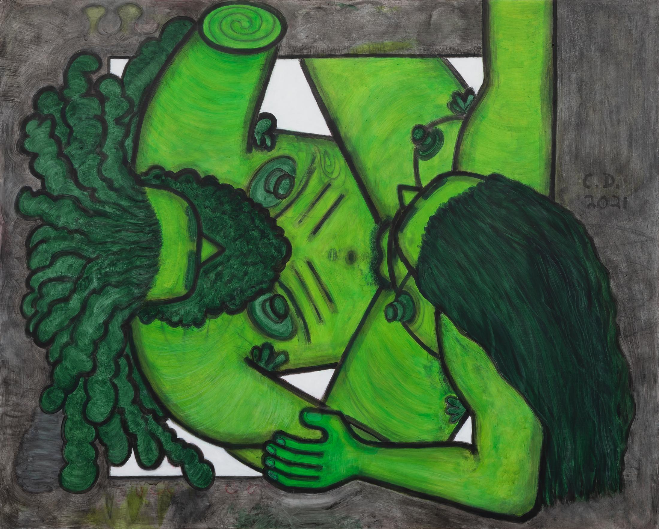 Exhibition View Carroll Dunham Solo Show «Qualiascope Paintings and Related Drawings; view on Carroll Dunham, Qualiascope: Box of Light, 2021» at Galerie Eva Presenhuber, Zurich, 2021 / Photo: David Regen / Courtesy: the artist and Galerie Eva Presenhuber