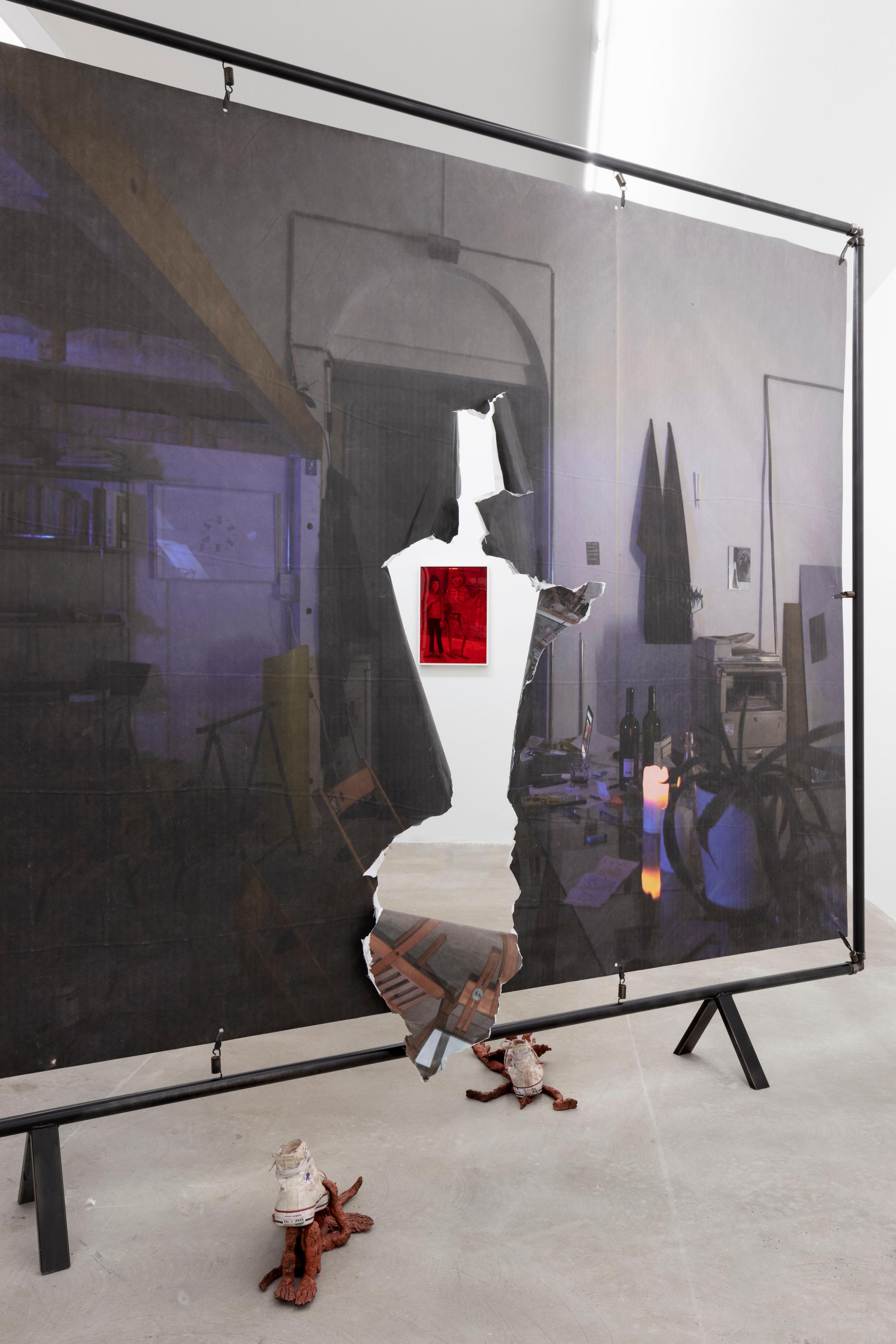 Exhibition View Cassidy Toner Soloshow «Unstable 4th Wall» at GALERIE PHILIPPZOLLINGER, Zurich, 2019 / Photo: Conradin Frei / Courtesy: the artist and GALERIE PHILIPP ZOLLINGER