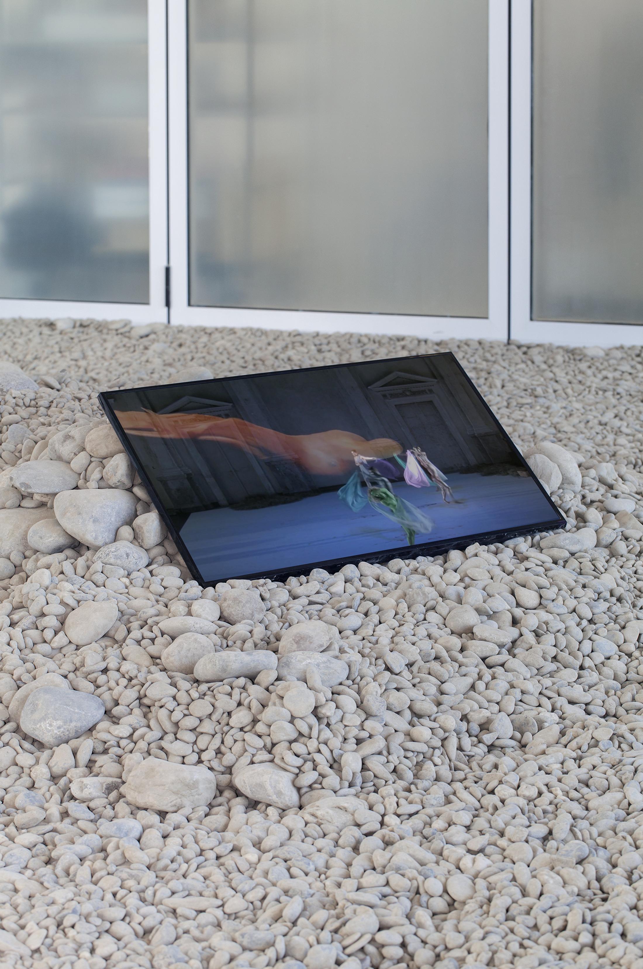 Exhibition View Cecilia Bengolea Soloshow «Oneness» at der TANK, Basel / Photo: Guadalupe Ruiz / Courtesy: the artist and Institut Kunst, Basel