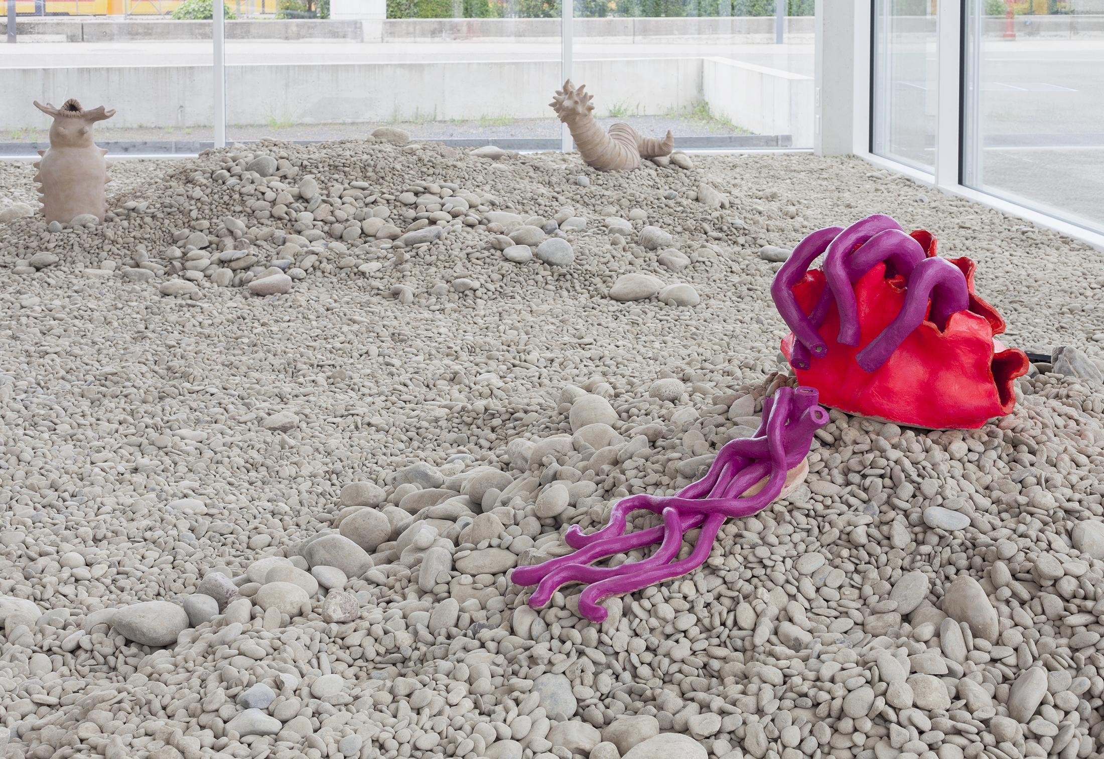 Exhibition View Cecilia Bengolea Soloshow «Oneness» at der TANK, Basel / Photo: Guadalupe Ruiz / Courtesy: the artist and Institut Kunst, Basel