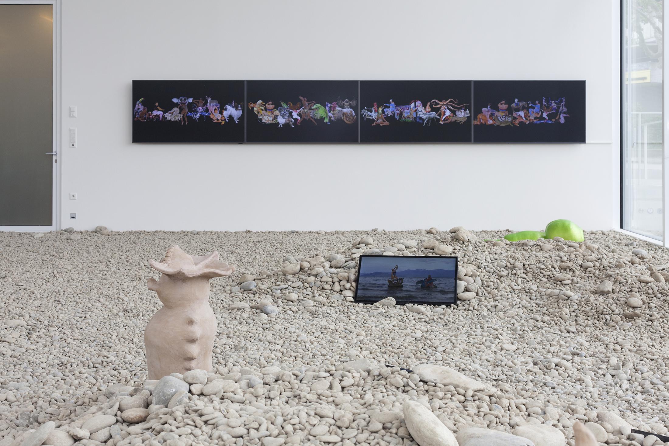 Exhibition View Cecilia Bengolea Soloshow «Oneness» at der TANK, Basel / Photo: Guadalupe Ruiz / Courtesy: the artist and Institut Kunst, Basel