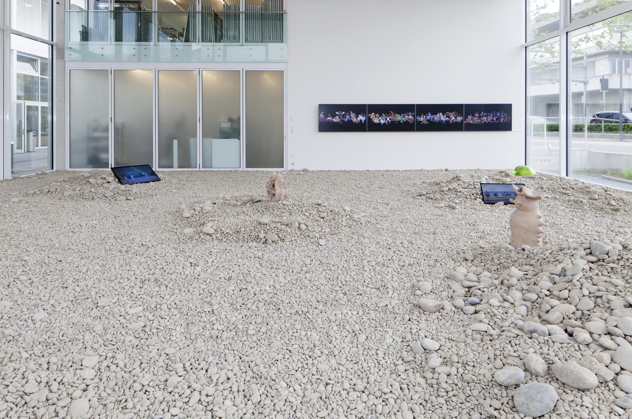 Exhibition View Cecilia Bengolea Soloshow «Oneness» at der TANK, Basel / Photo: Guadalupe Ruiz / Courtesy: the artist and Institut Kunst, Basel