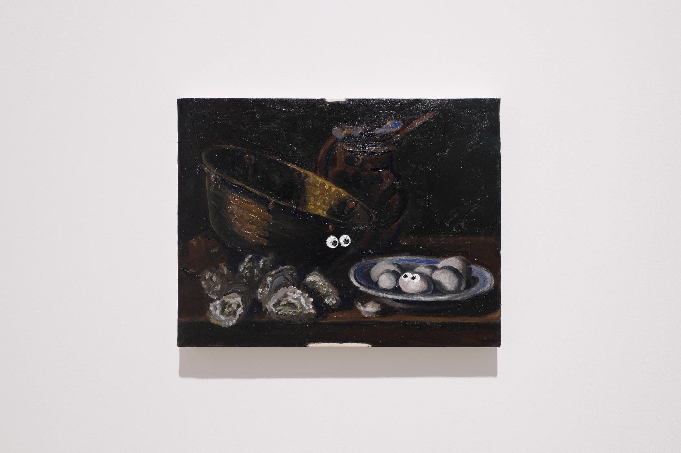 Exhibition View Charles Benjamin Soloshow «Not Again; view on Charles Benjamin, If you think this is bad you should see the others (5), 2020, oil on canvas, 35 x 45 x 2.5cm» at Windhager von Kaenel, Zurich, 2020 / Courtesy: the artist and Windhager von Kaenel