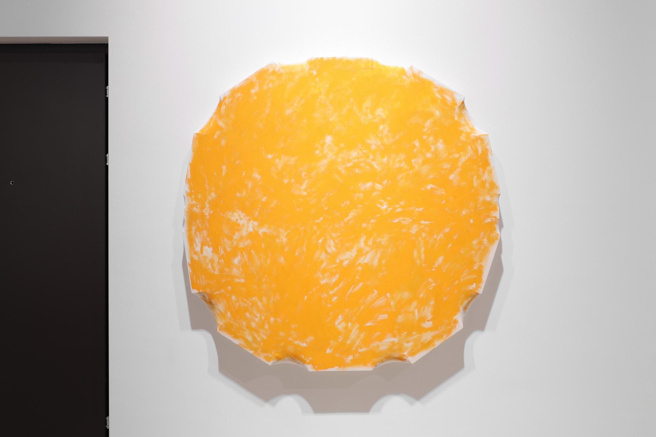 Exhibition View Charles Benjamin Soloshow «Not Again; view on Charles Benjamin, Solesito, 2020, oil on canvas, 150 x 150 x 10cm» at Windhager von Kaenel, Zurich, 2020 / Courtesy: the artist and Windhager von Kaenel