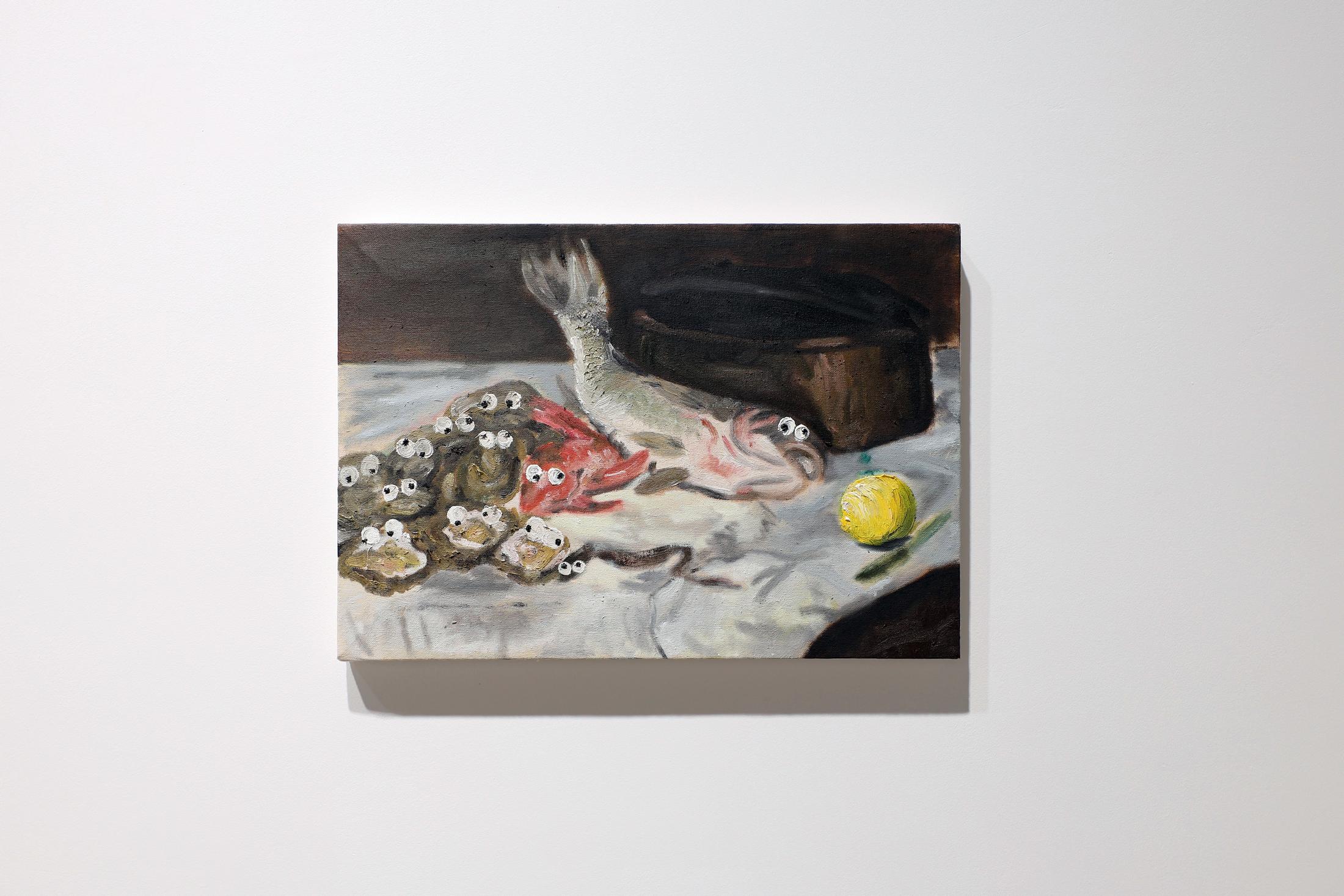 Exhibition View Charles Benjamin Soloshow «Not Again; view on Charles Benjamin, If you think this is bad you should see the others (2), 2020, oil on canvas, 30 x 40 x 2cm» at Windhager von Kaenel, Zurich, 2020 / Courtesy: the artist and Windhager von Kaenel