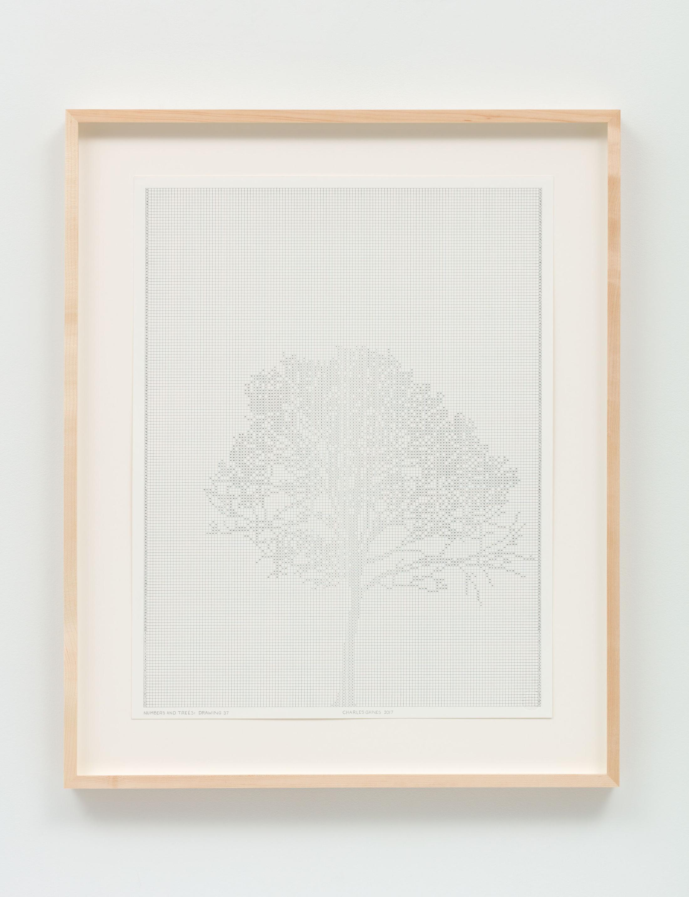 Exhibition View Charles Gaines Soloshow «Drawings; view on Numbers and Trees: Drawing 37, 2017» at Hauser & Wirth, St. Moritz, 2020 / Photo: Fredrik Nilsen / © Charles Gaines / Courtesy: the artist and Hauser & Wirth