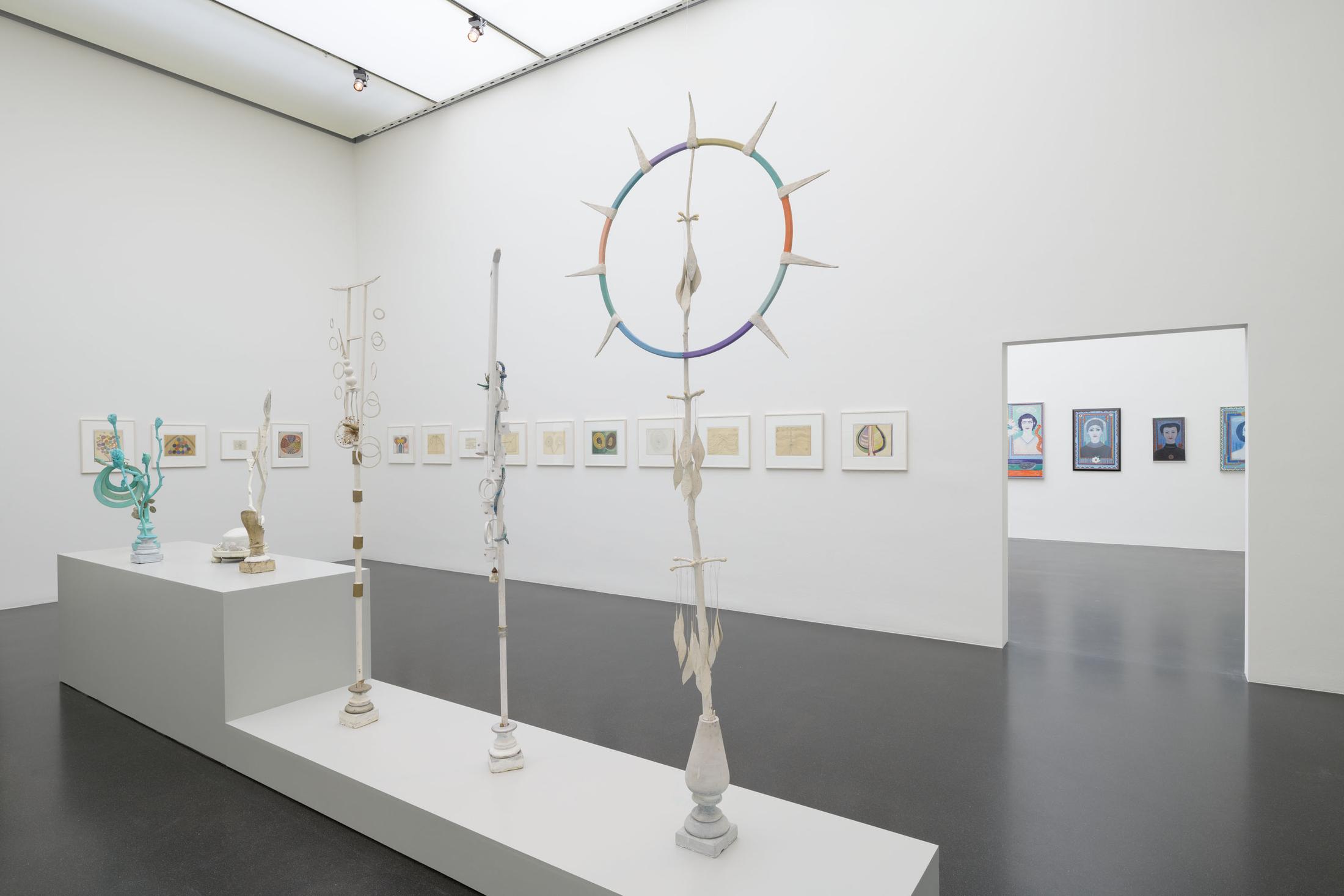Exhibition View Charlotte Herzig, Ben Sledsens and Josephine Troller  Group Show «I like a bigger Garden» at Kunstmuseum Luzern, 2021 / Photo: Marc Latzel / Courtesy: the artists and Kunstmuseum Luzern