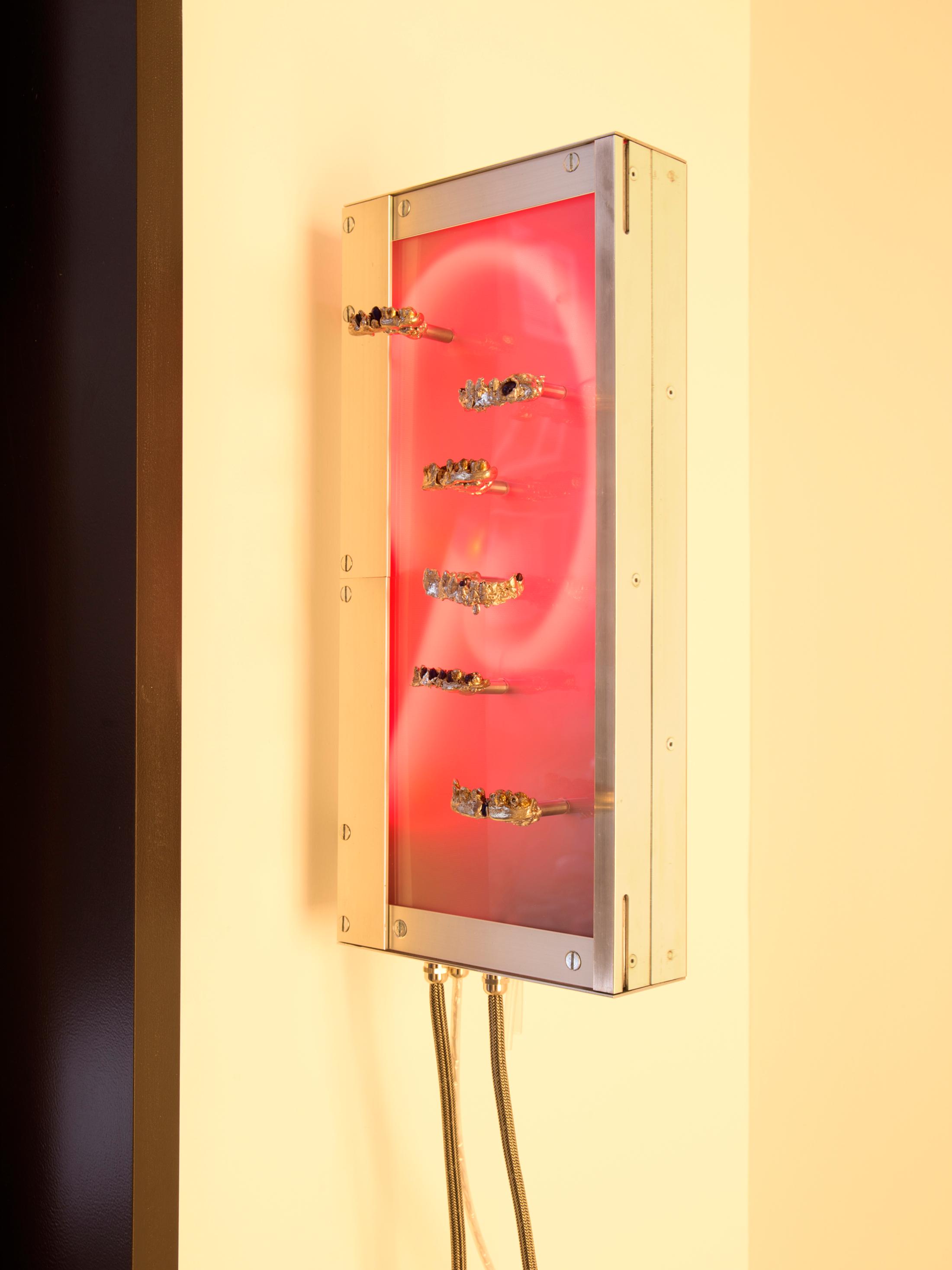 Exhibition View Chloé Delarue Solo Show «TAFAA – BLUE LIGHTS TENDERNESS; view on Chloé Delarue, TAFAA – PIMP MY BREATH AWAY, 2021» at Windhager von Kaenel, Zurich, 2021 / Photo: © Florimond Dupont / Courtesy: the artist and Windhager von Kaenel