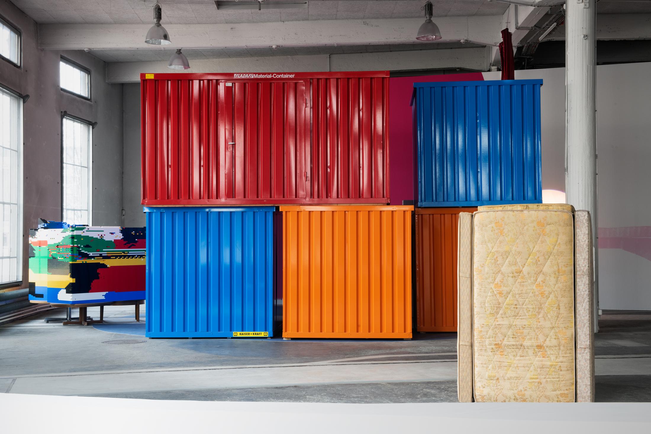 Exhibition View Group Show «Città irreale» at Lokremise, St. Gallen, 2021 / Photo: Sebastian Stadler / Courtesy: the artists and Kunstmuseum St. Gallen