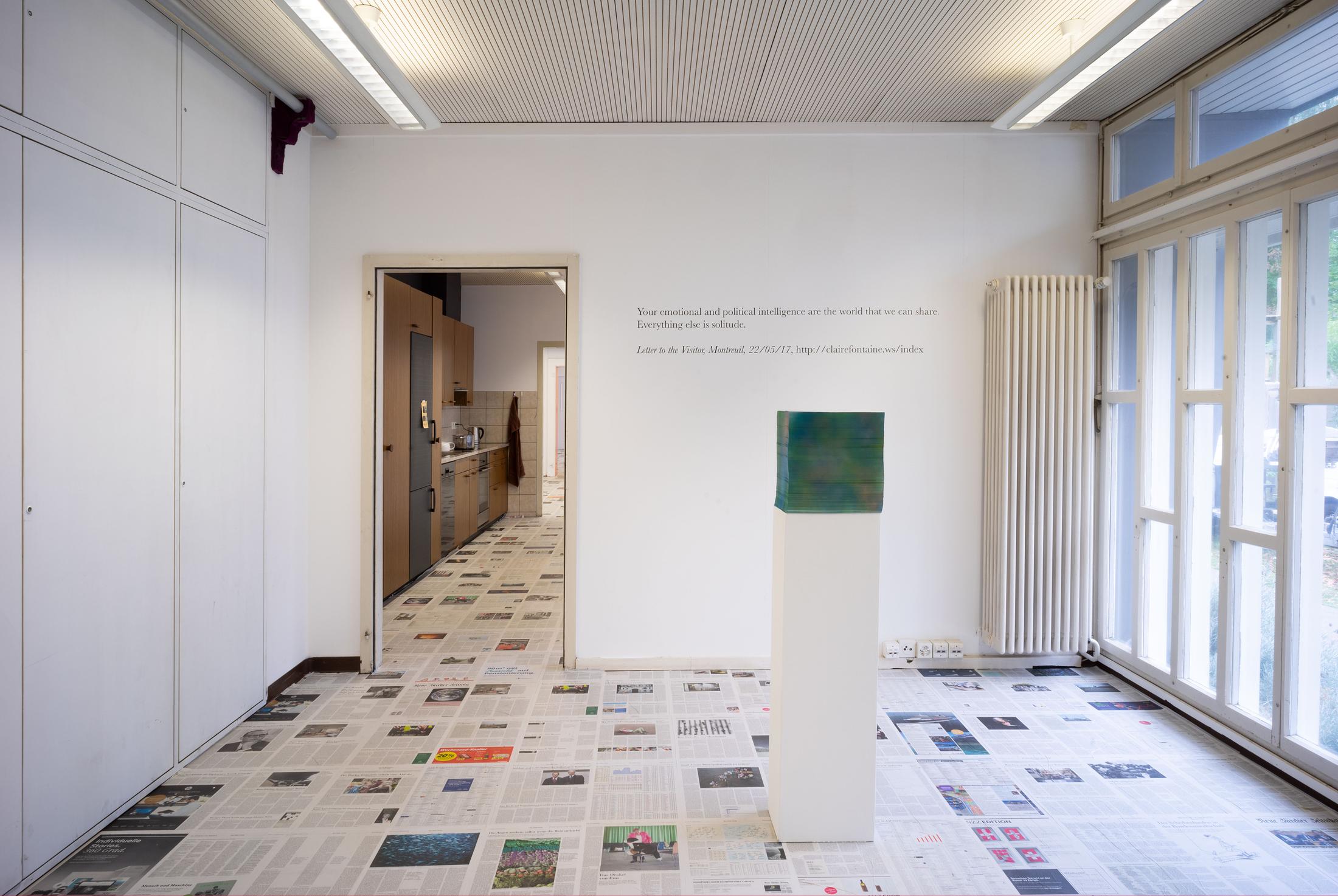 Exhibition View Claire Fontaine Soloshow «Too Late To Read» at Longtang, Zurich, Oerlikon, 2019 / Photo: Stefan Burger / Courtesy: the artist and Longtang
