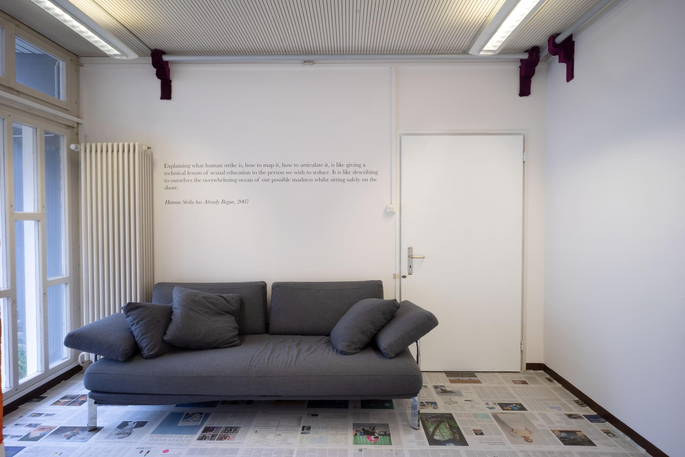 Exhibition View Claire Fontaine Soloshow «Too Late To Read» at Longtang, Zurich, Oerlikon, 2019 / Photo: Stefan Burger / Courtesy: the artist and Longtang