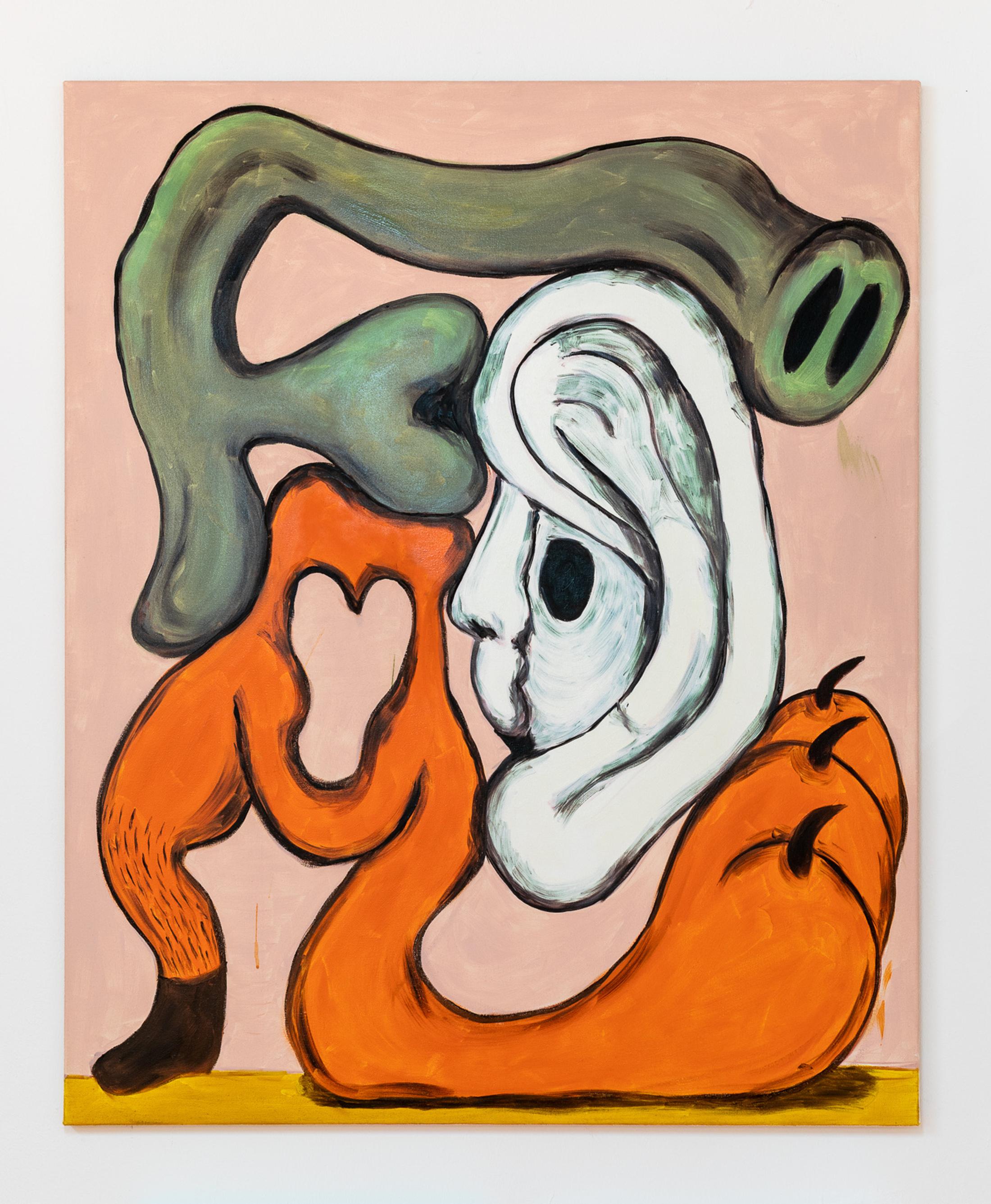 Exhibition View Group Show «Cockroach or Queen?; view on Fabio Luks, Alphabet of the Zoo, 2020, oil and acrylic on canvas, 110 × 90 cm» at Last Tango, Zurich, 2021 / Photo: Kilian Bannwart / Courtesy: the artist and Last Tango