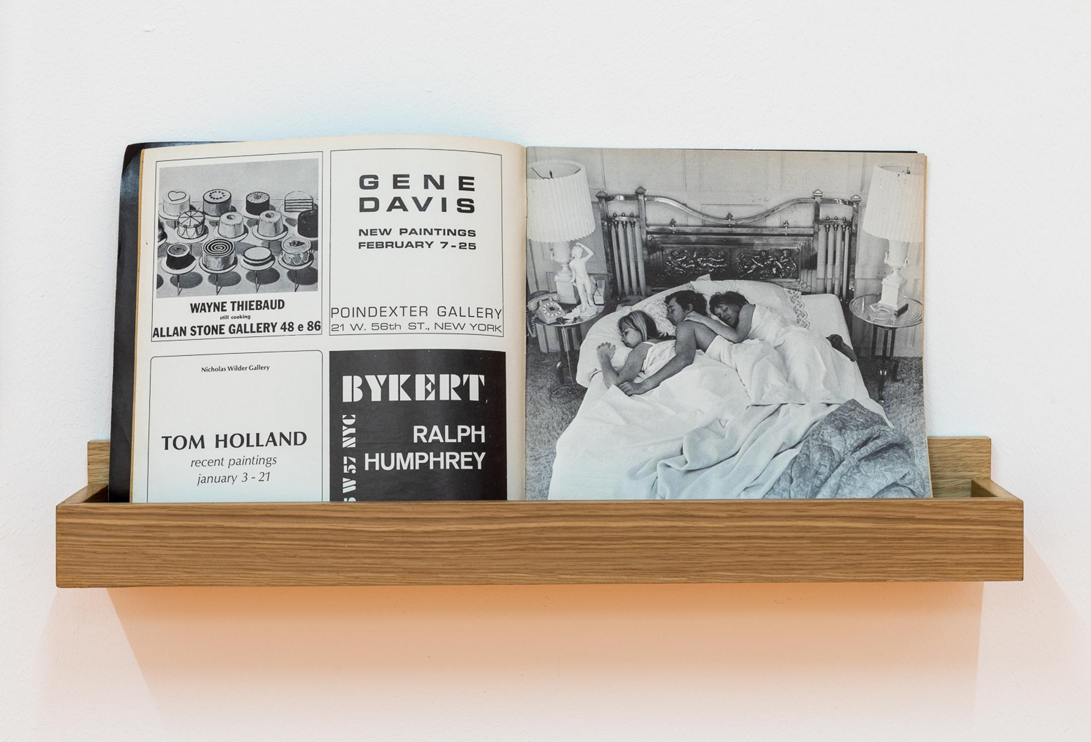 Exhibition View Group Show «Cockroach or Queen?; view on Ed Ruscha, Ed Ruscha Says Goodbye to College Joys, Artforum Vol. 5, No. 5 (January 1967)» at Last Tango, Zurich, 2021 / Photo: Kilian Bannwart / Courtesy: Private collection