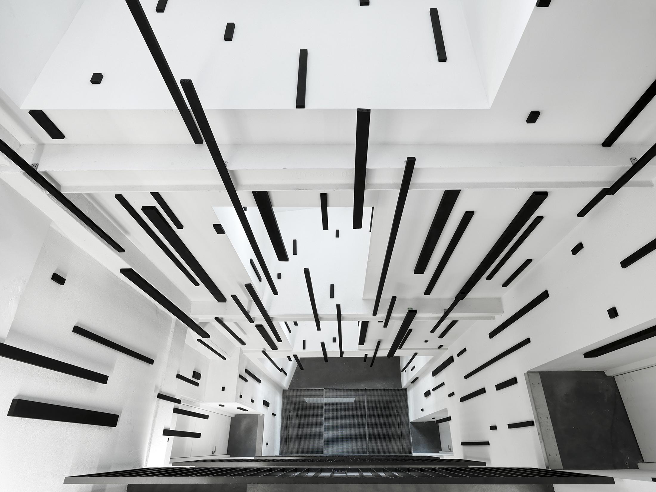 Exhibition View «Concrete Contemporary ; view on Esther Stocker, the future of thinking, 2018» at Museum Haus Konstruktiv, 2019 / Photo: Stefan Altenburger