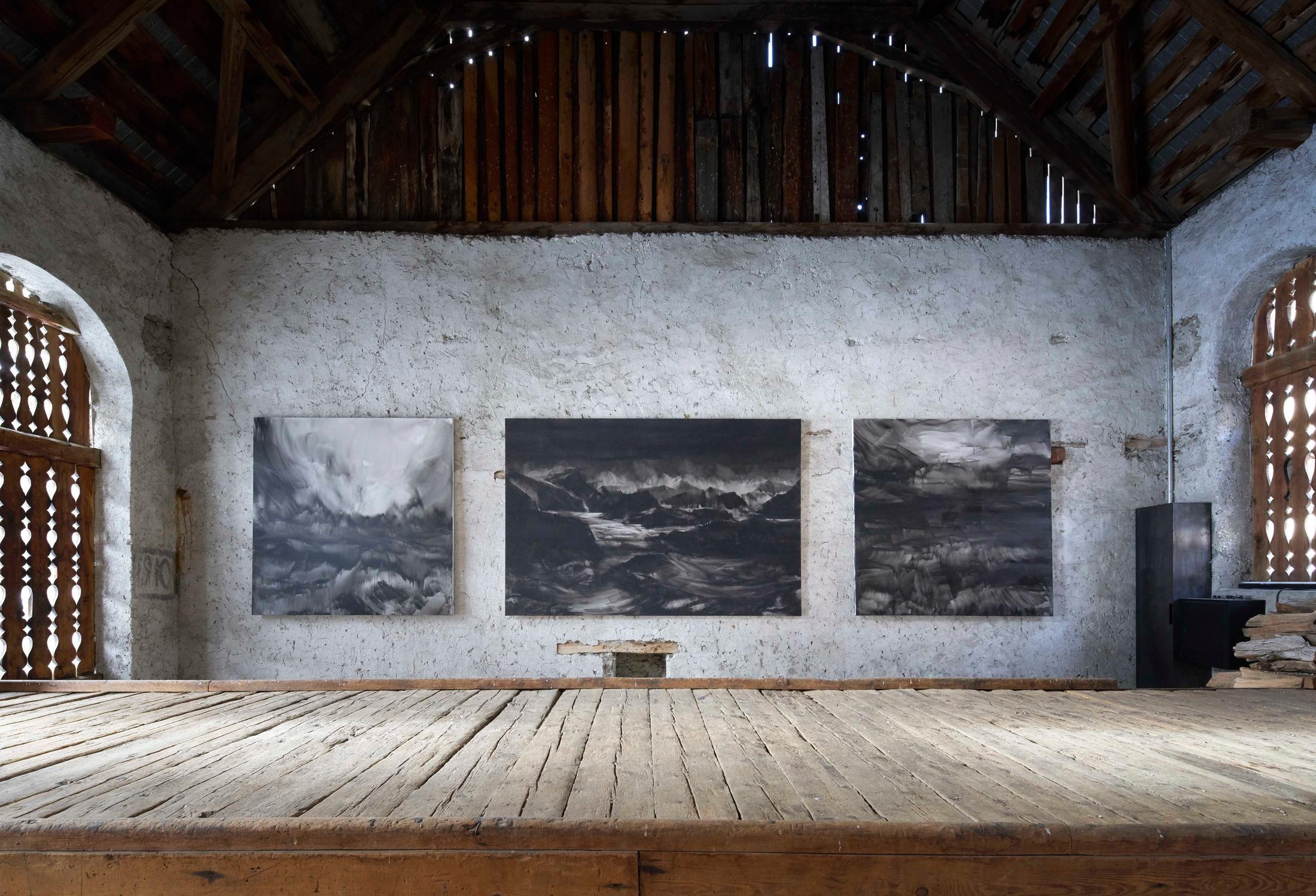 Exhibition View Conrad Jon Godly Soloshow «Through the Years» at Stalla Madulain, 2019 / Photo: Franz Rindlisbacher / Courtesy: the artist and Stalla Madulain