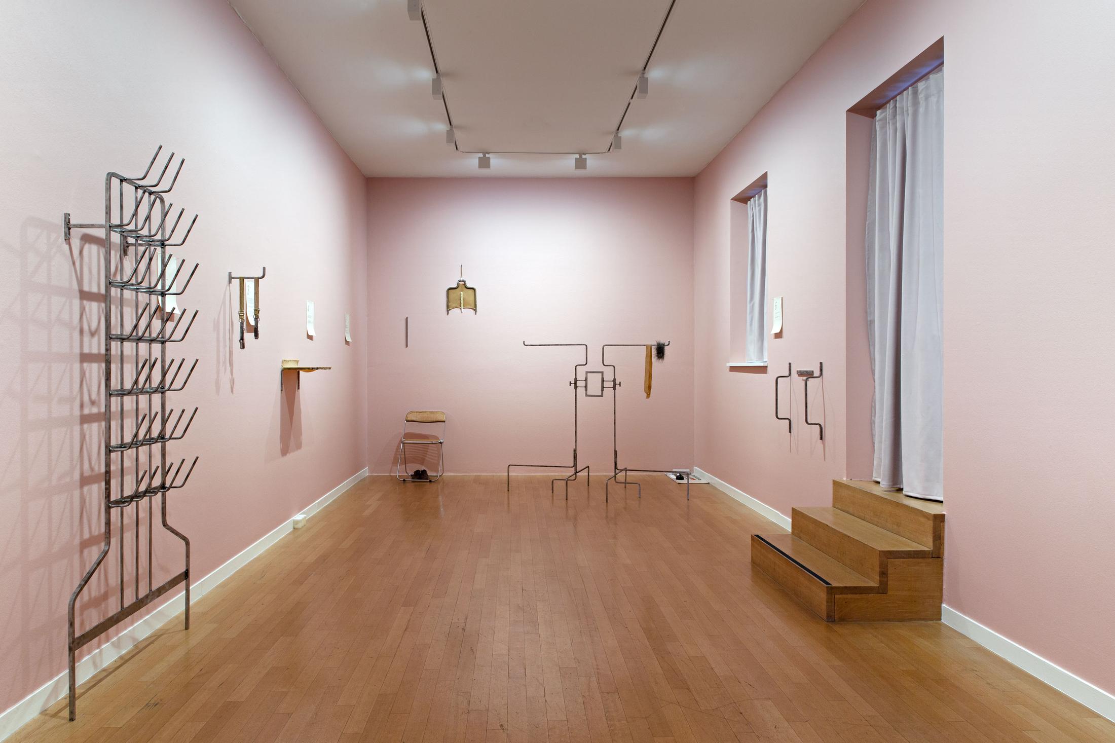 Exhibition View Group Show «Contrology; view on Sofia Durrieu, Magendmund, 2019, Magenmund, 2019, Performative installation/situation in eight steps, Whiskey, Glasses, Incense sticks, Metal, Latex, Nails, Paper, Instructions, Cotton cloths, Velvet, Satin, Clay, Vaseline, Dimensions variable» at Kunst Raum Riehen, 2021 / Photo: Gina Folly / Courtesy: the artists and Kunstraum Riehen