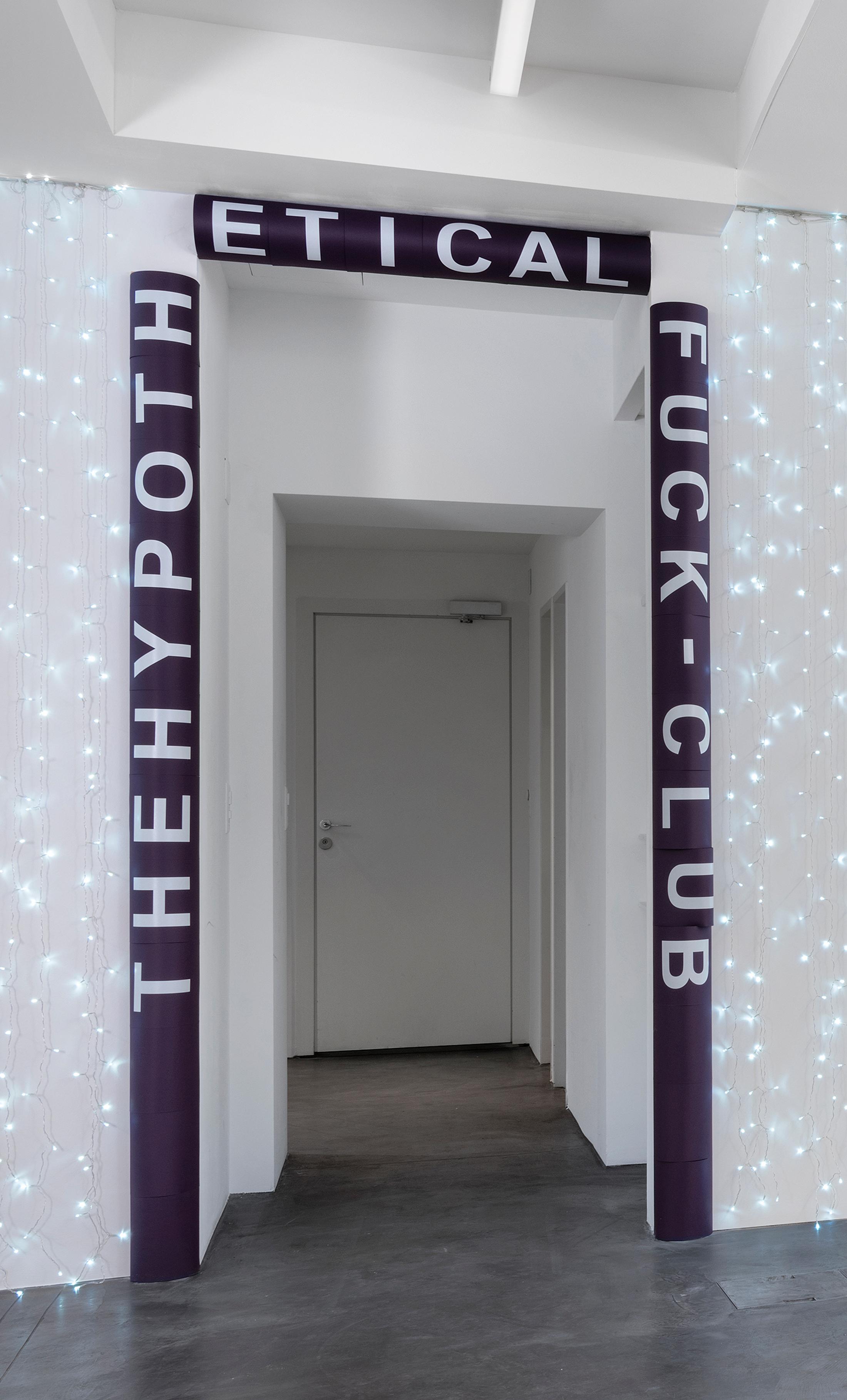 Exhibition View Groupshow «Cruise Kidman Kubrick; view on Miriam Laura Leonardi, The Hypothetical Fuck Club, 2019» at Galerie Maria Bernheim, Zurich, 2019 / Photo: Julien Gremaud / Courtesy: the artist and Galerie Maria Bernheim