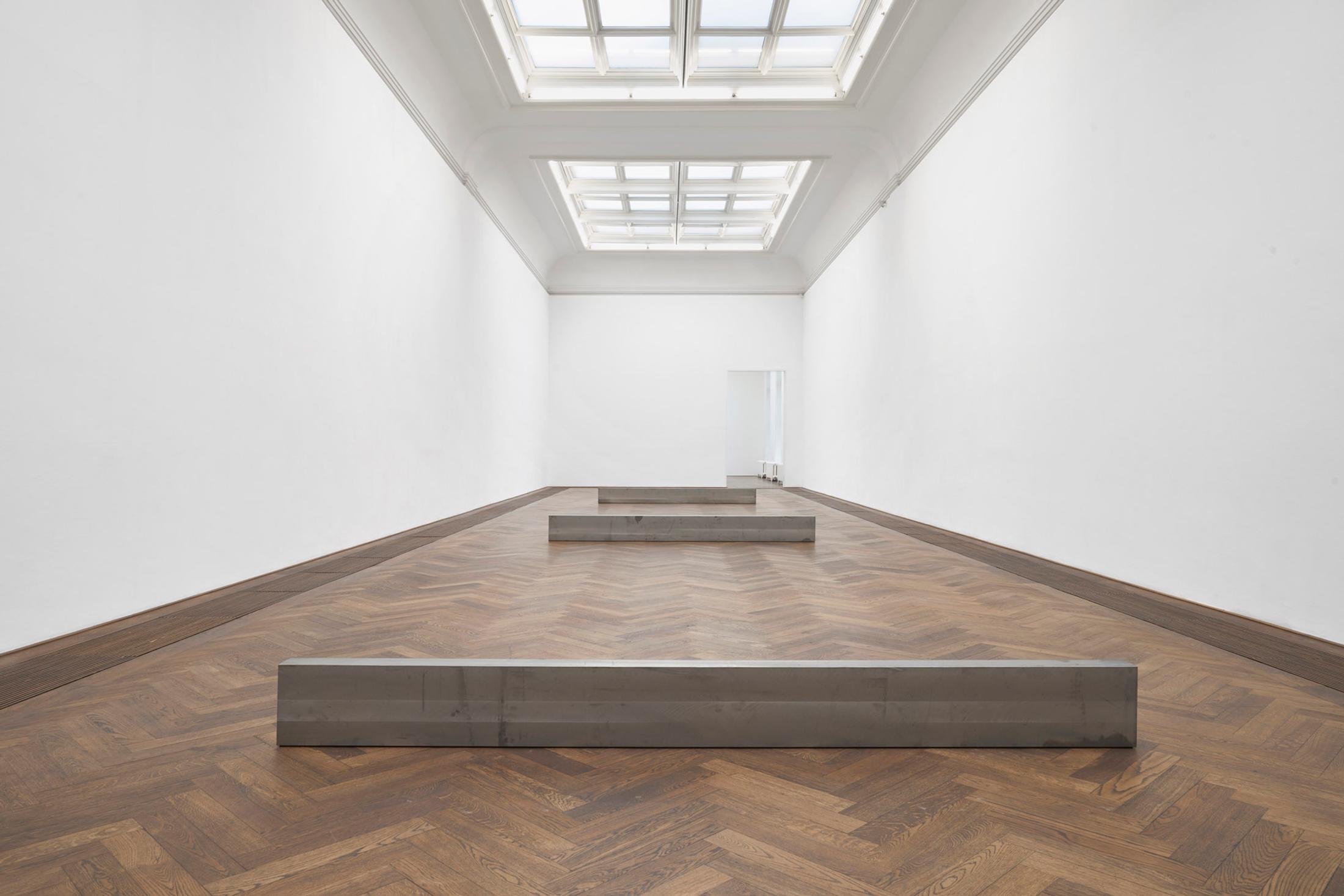 Exhibition View Daniel Turner Solo Show «Three Sites; view on Daniel Turner, (BASF K410) Radiator Bar, (Novartis WKL135) Radiator Bar, (Holdenweid) Radiator Bar, 2022» at Kunsthalle Basel, Basel, 2022 / Photo: Daniel Turner / Courtesy: the artist and Kunsthalle Basel