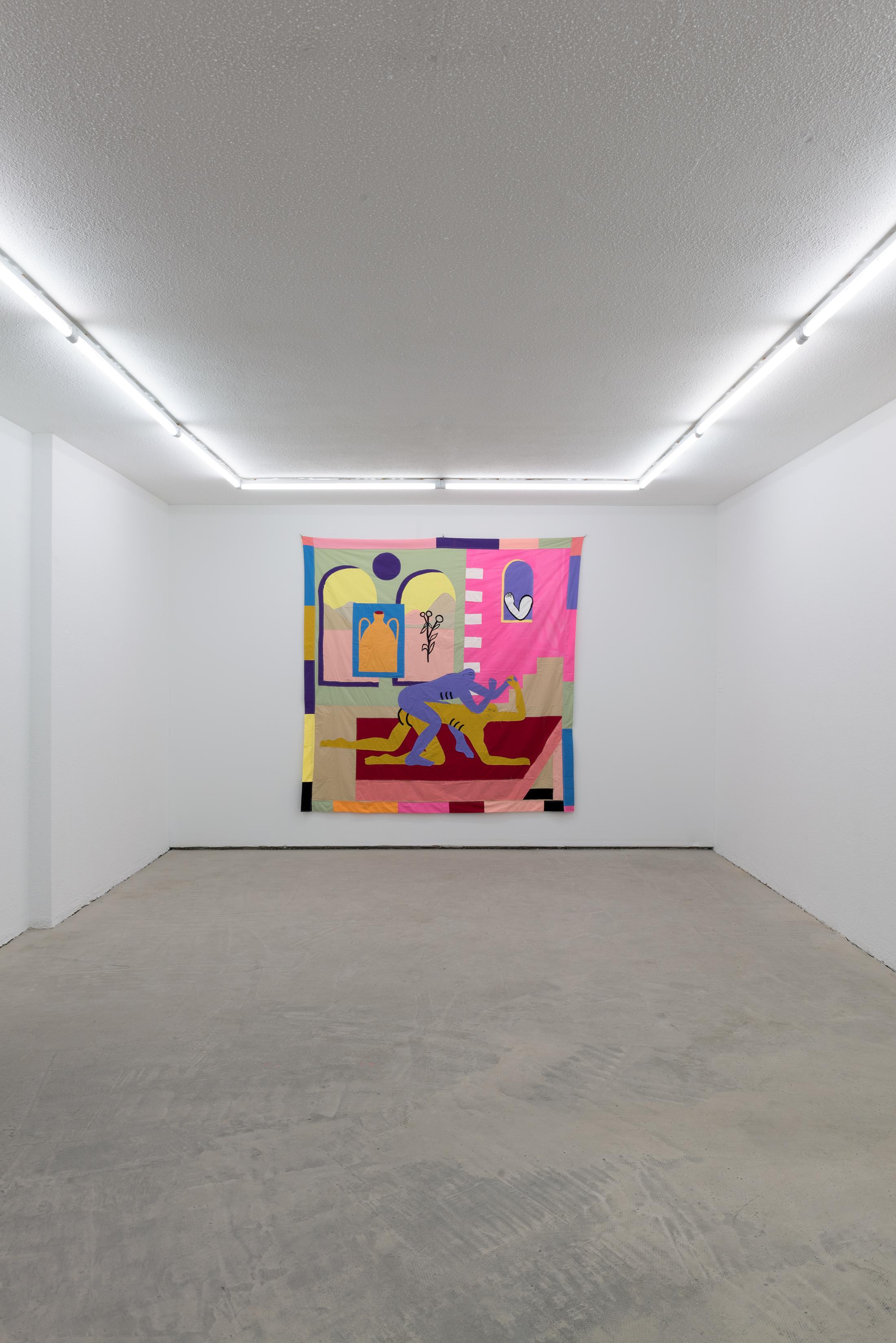 Exhibition View Darius Dolatyari-Dolatdoust Solo Show «I'm a Flower; view on Darius Dolatyari-Dolatdoust, The fighters lovers, 2019» at Hamlet, Zurich, 2021 / Photo: Patrick Cipriani / Courtesy: the artist and Hamlet