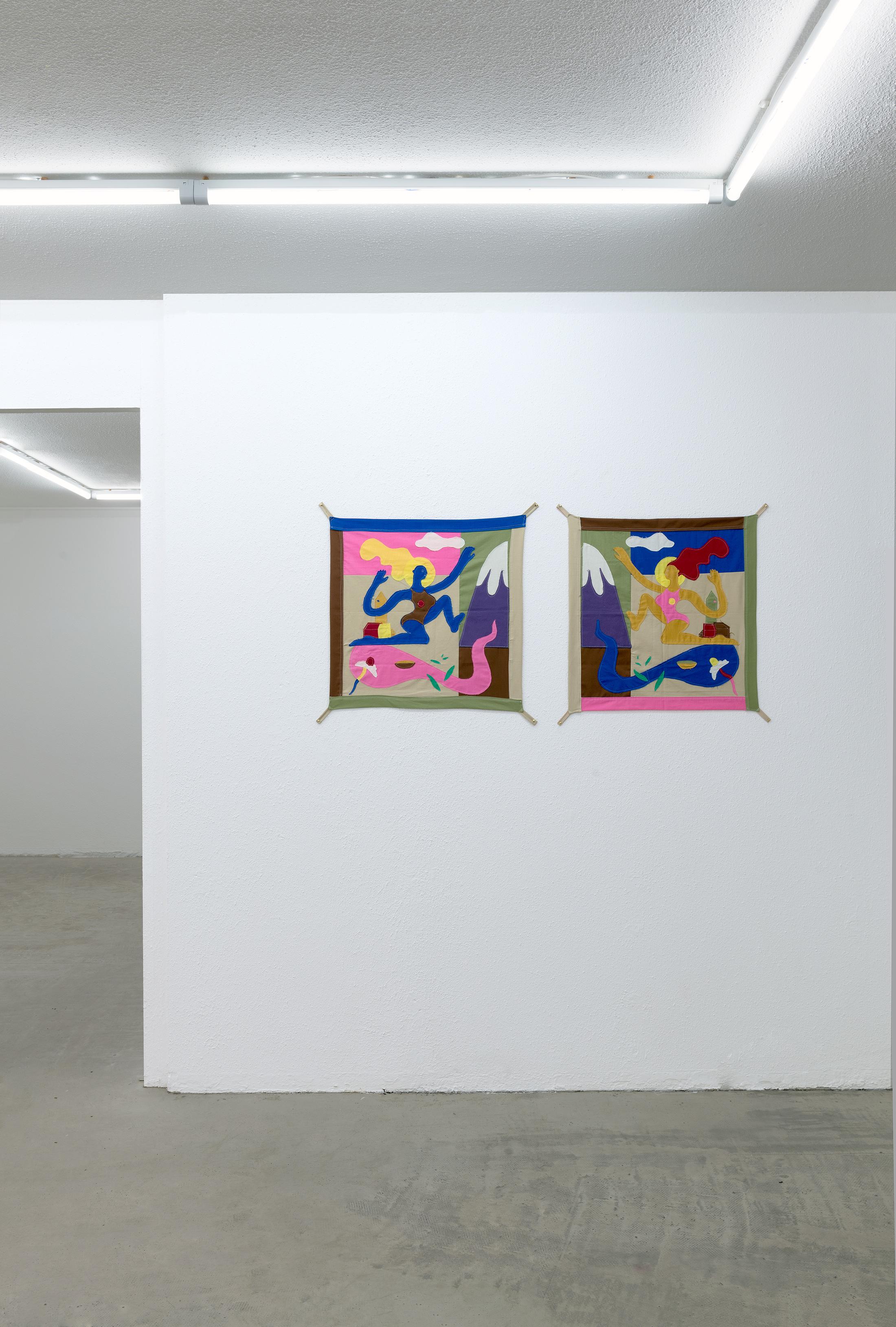 Exhibition View Darius Dolatyari-Dolatdoust Solo Show «I'm a Flower; view on Darius Dolatyari-Dolatdoust, The girl behind the hill, 2020» at Hamlet, Zurich, 2021 / Photo: Patrick Cipriani / Courtesy: the artist and Hamlet