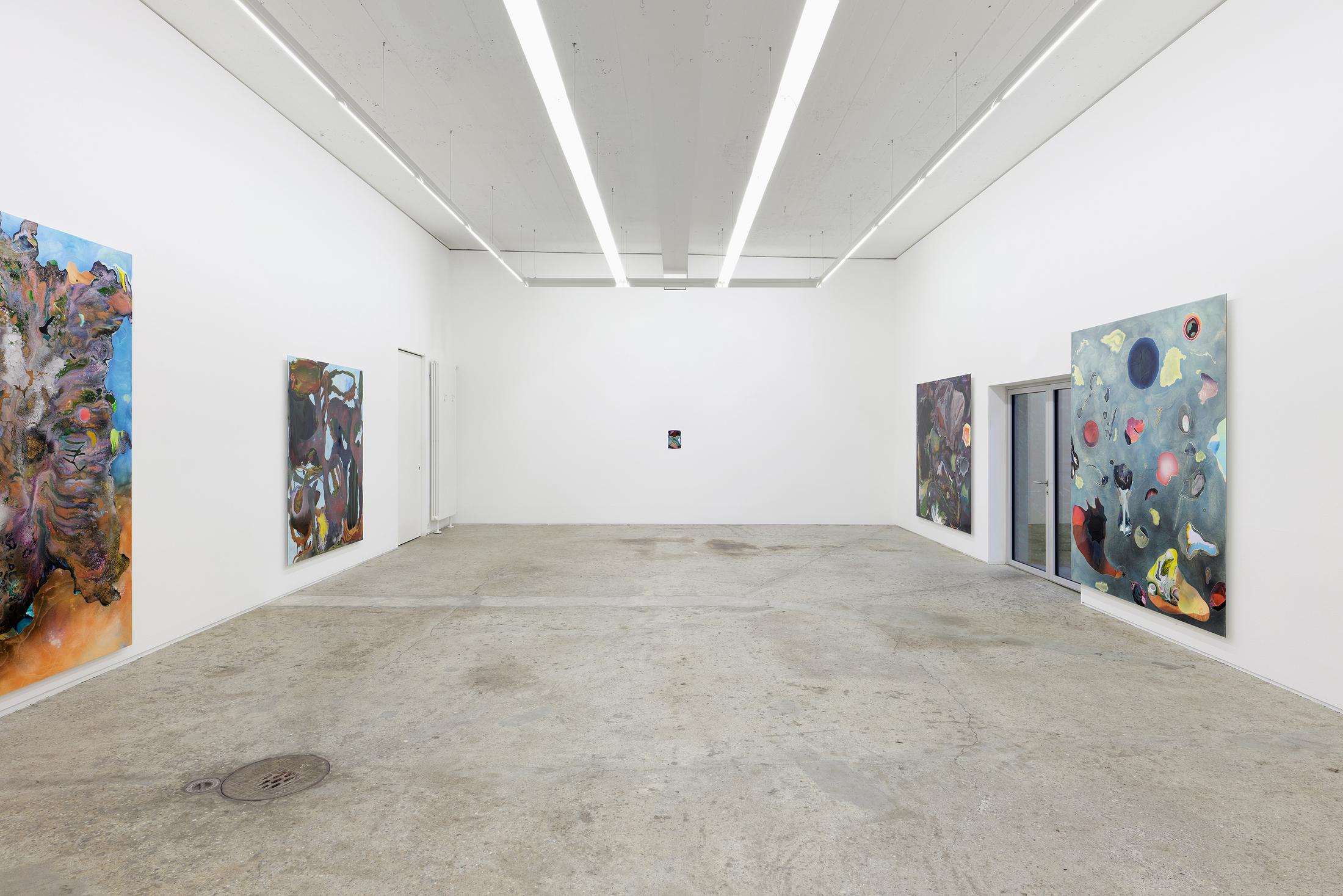 Exhibition View Dave Bopp Soloshow «floating icebergs with a taste of antimatter crazy physics» at Galerie Mark Müller, Zurich, 2020 / Photo: Conradin Frei / Courtesy: the artist and Galerie Mark Müller