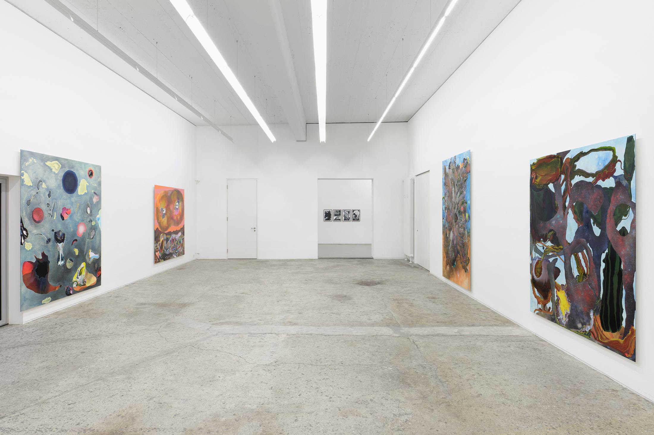 Exhibition View Dave Bopp Soloshow «floating icebergs with a taste of antimatter crazy physics» at Galerie Mark Müller, Zurich, 2020 / Photo: Conradin Frei / Courtesy: the artist and Galerie Mark Müller