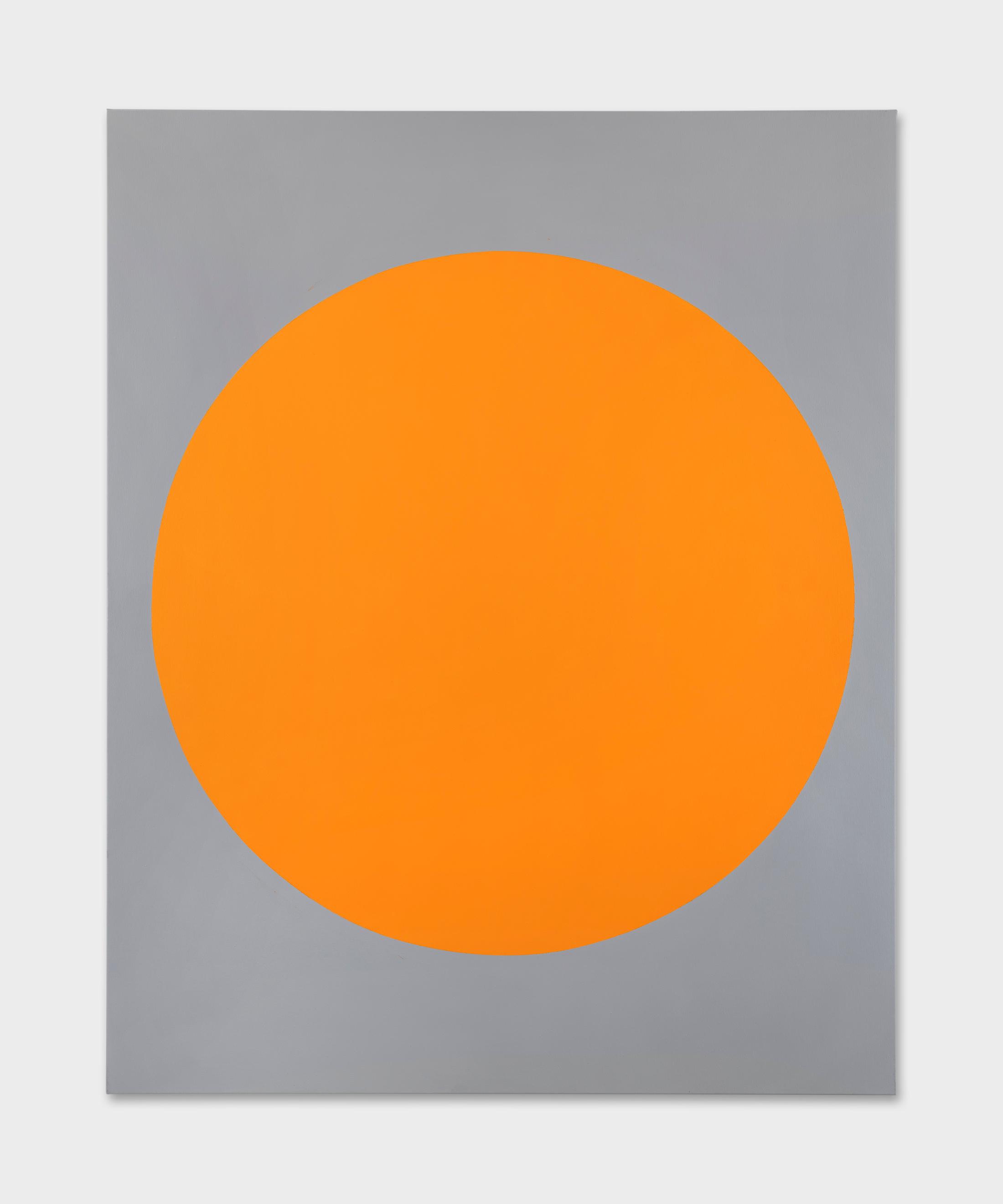 Exhibition View David Malek Soloshow «Binaries; view on Yellow Orange Disk, 2019» at Ribordy Thetaz, Geneva, 2020 / Photo: Julien Gremaud / Courtesy: the artist and Ribordy Thetaz