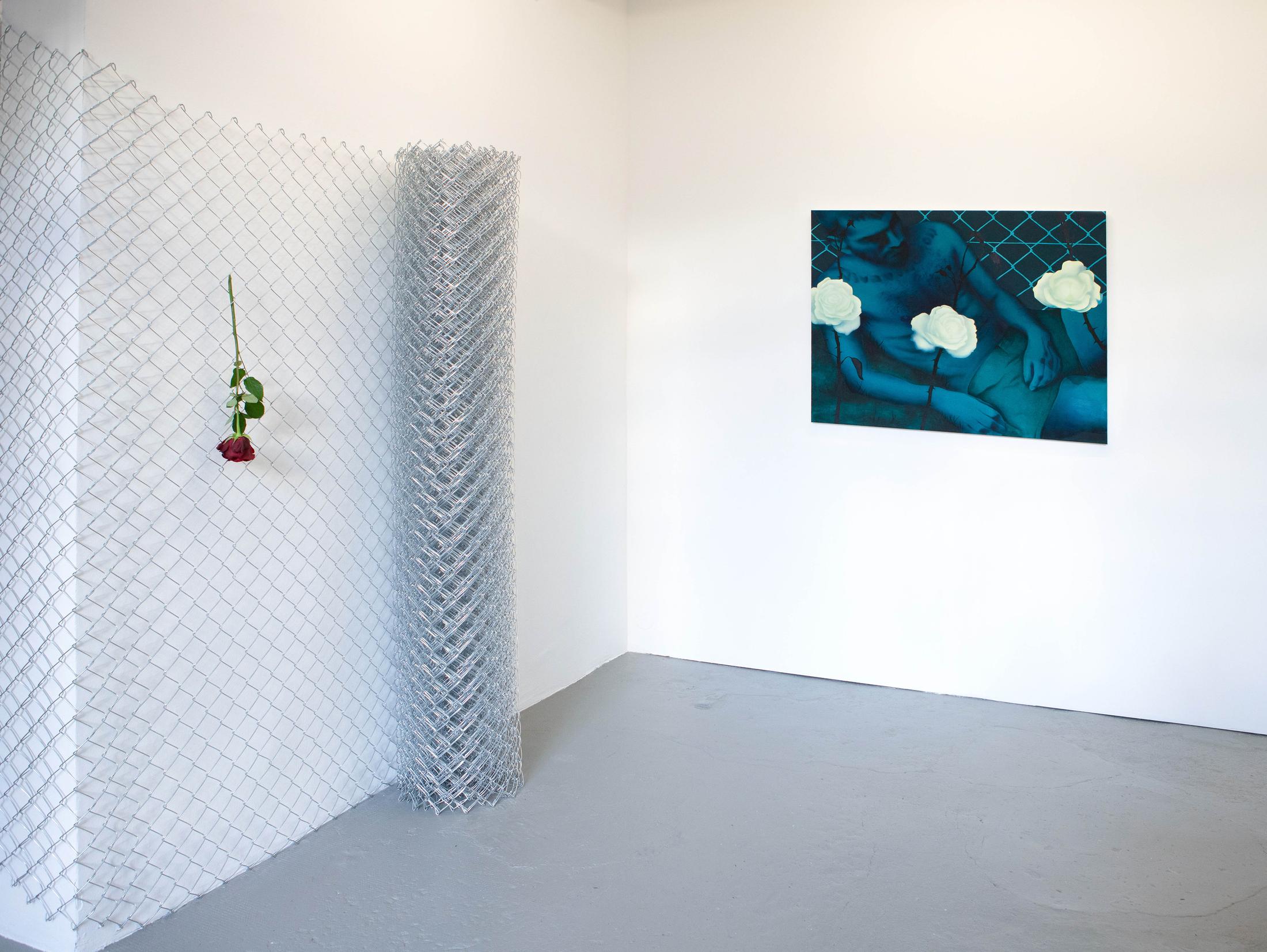 Exhibition View David Weishaar Solo Show «The Rose Is Without 'Why'» at KALI Gallery, Lucerne, 2022 / Photo: Marco Vogel / Courtesy: the artist and KALI Gallery