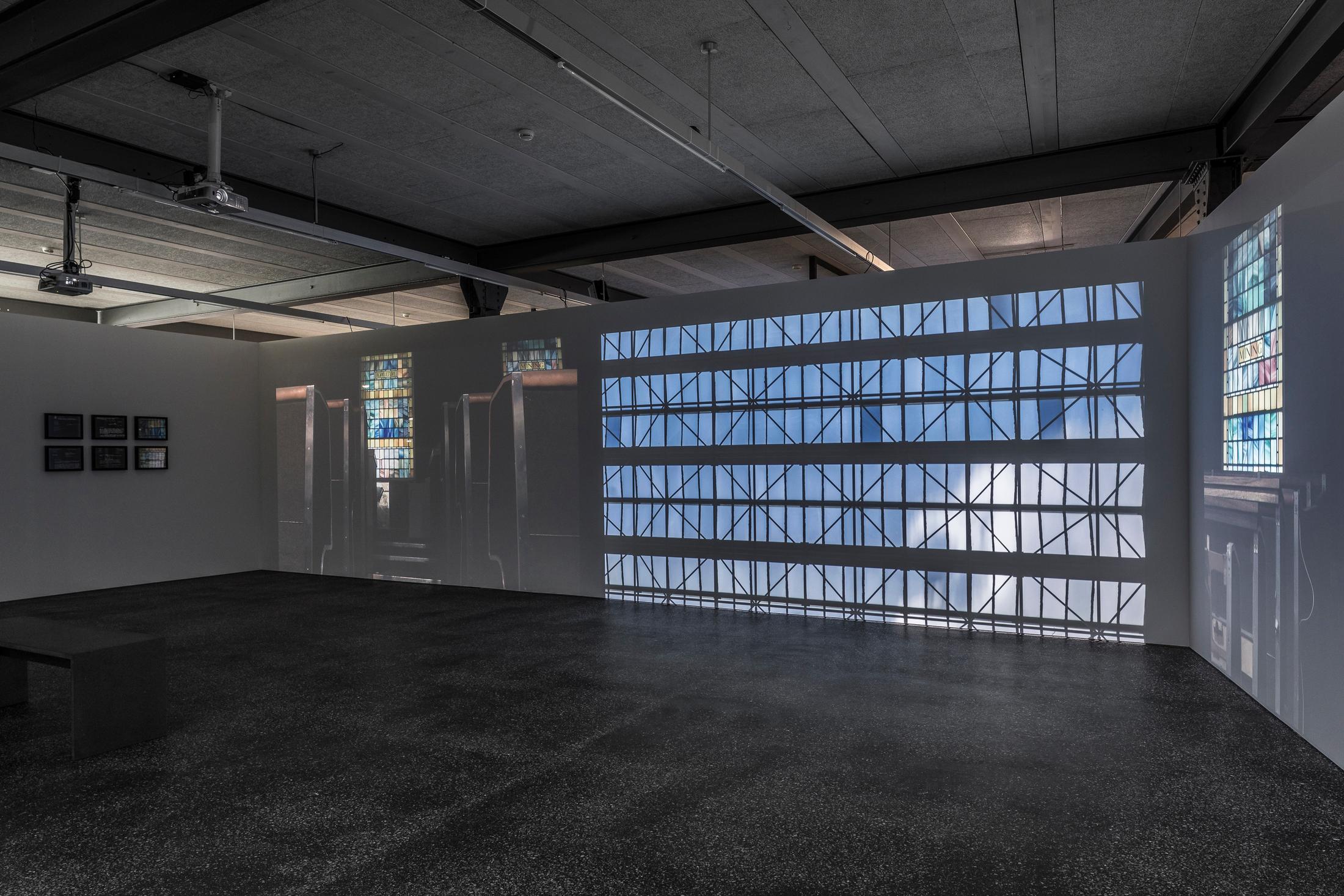 Exhibition View Denise Bertschi and Inas Halabi Groupshow «Forever or in a Hundred Years» at *ALTEFABRIK, Rapperswil-Jona / Photo: Peter Baracchi / Courtesy: the artists