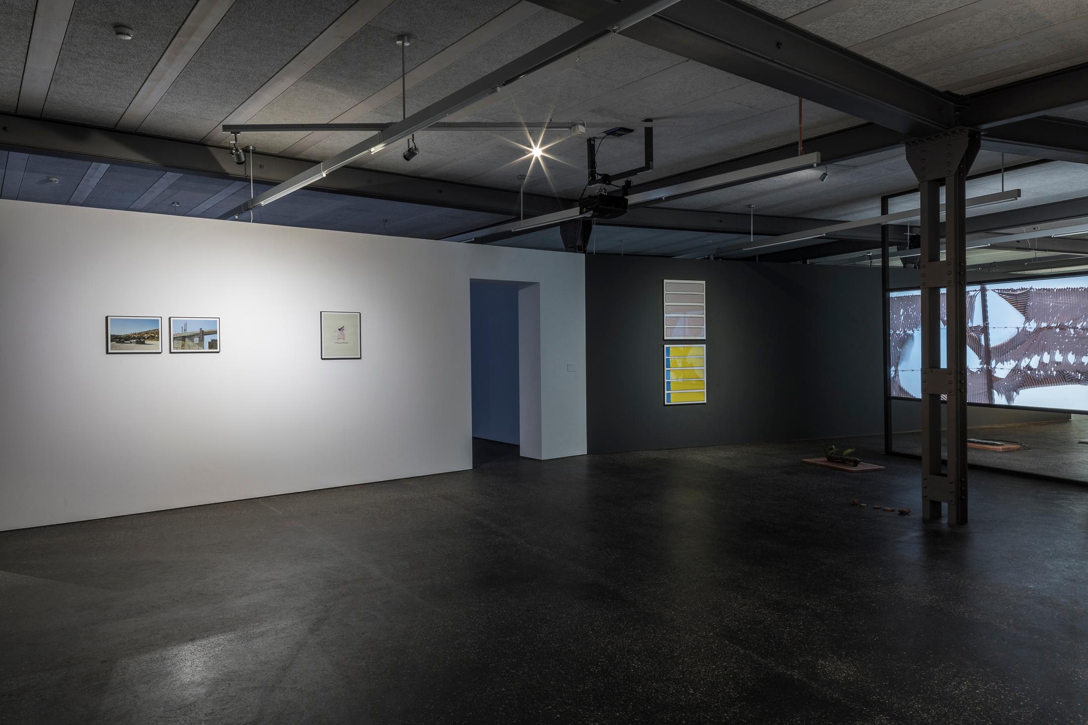 Exhibition View Denise Bertschi and Inas Halabi Groupshow «Forever or in a Hundred Years» at *ALTEFABRIK, Rapperswil-Jona / Photo: Peter Baracchi / Courtesy: the artists