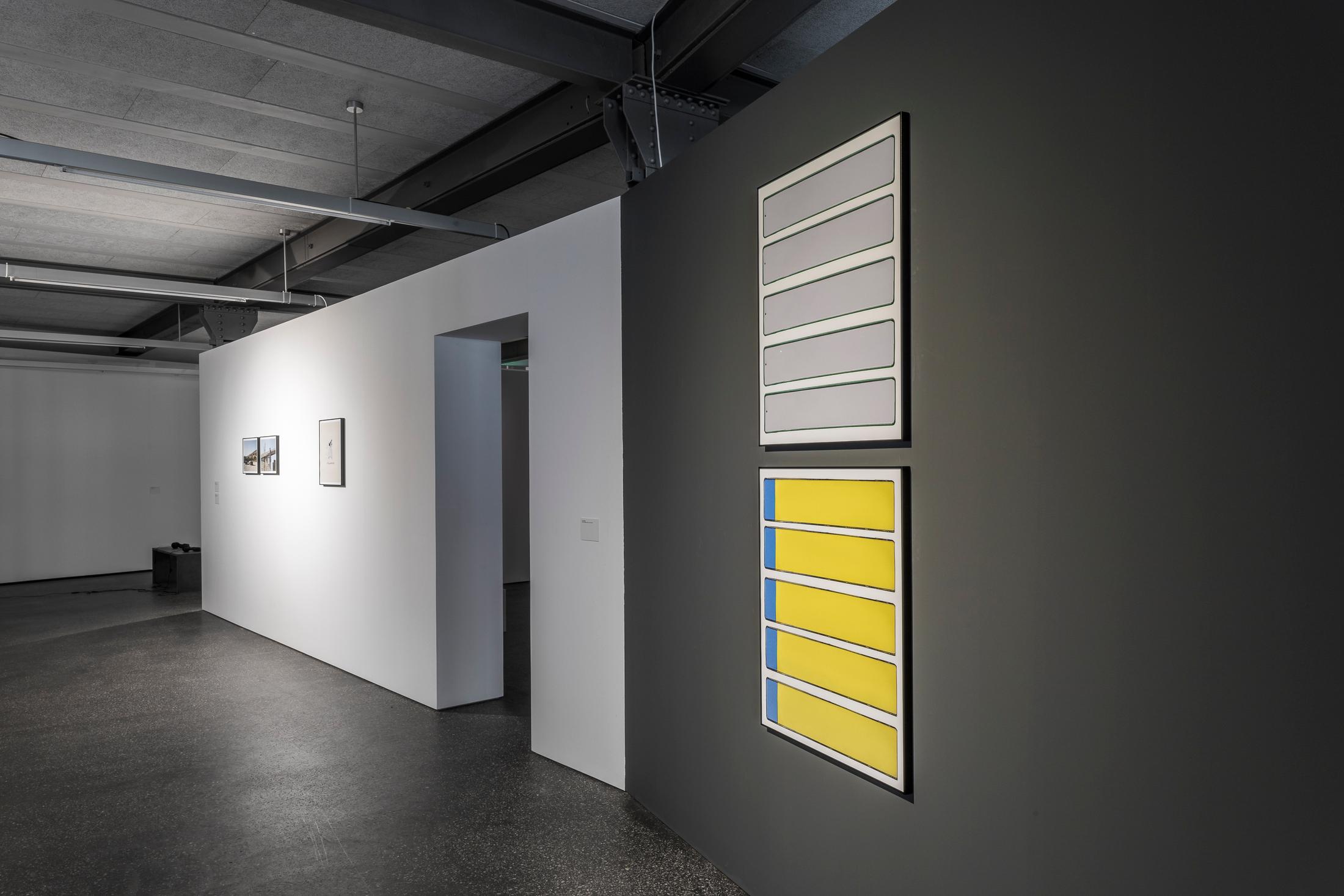 Exhibition View Denise Bertschi and Inas Halabi Groupshow «Forever or in a Hundred Years» at *ALTEFABRIK, Rapperswil-Jona / Photo: Peter Baracchi / Courtesy: the artists