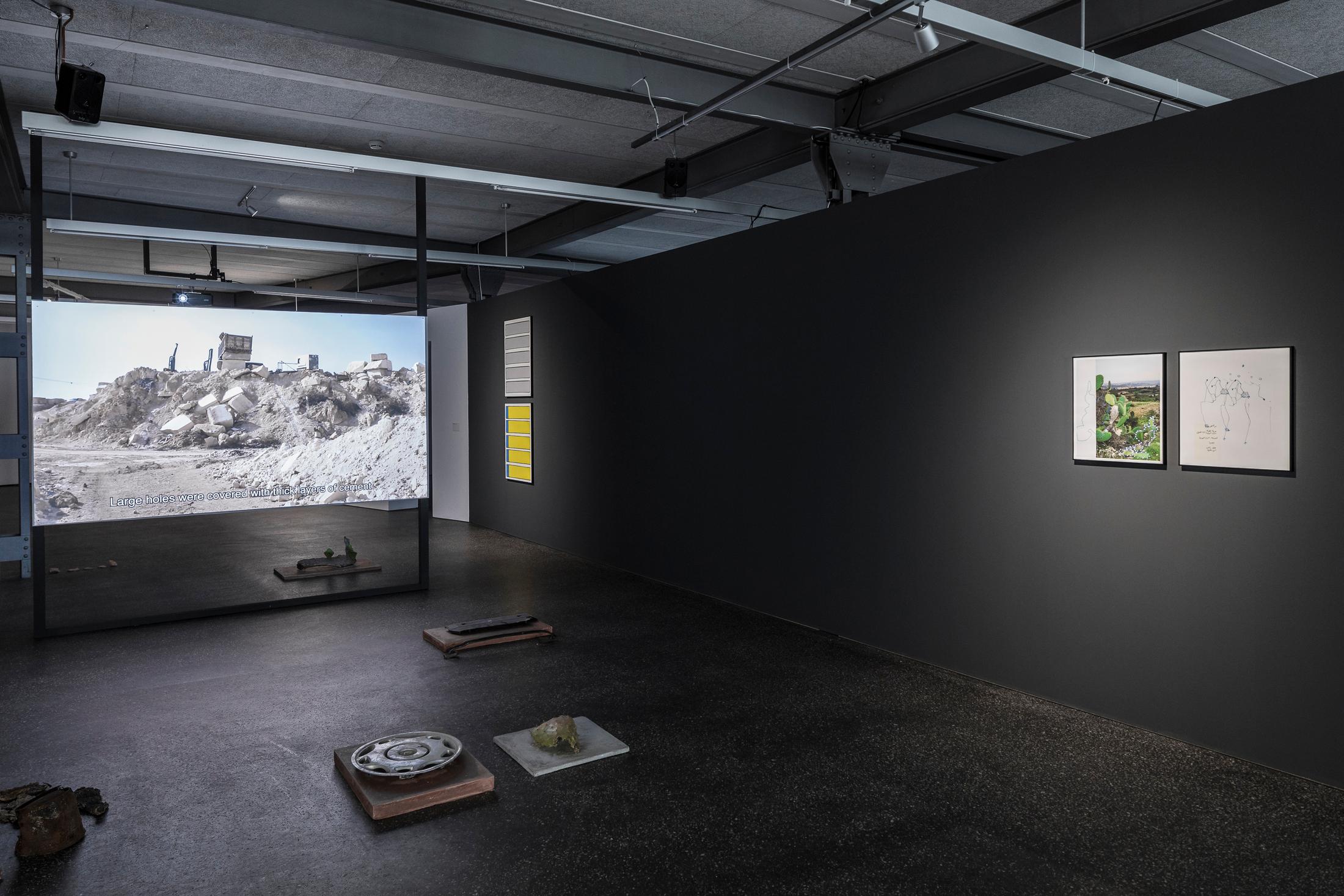 Exhibition View Denise Bertschi and Inas Halabi Groupshow «Forever or in a Hundred Years» at *ALTEFABRIK, Rapperswil-Jona / Photo: Peter Baracchi / Courtesy: the artists