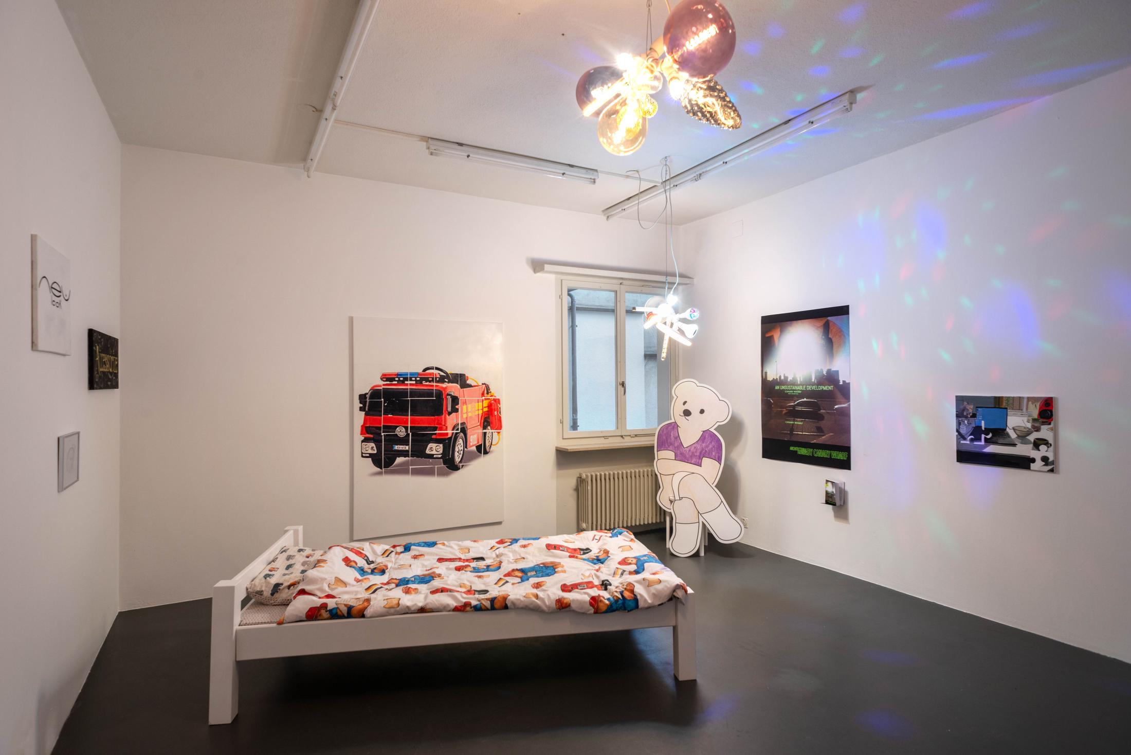 Exhibition View Groupshow «Die Läden sind geschlossen» at Weiss Falk, Basel, 2019 / Photo: Flavio Karrer / Courtesy: Courtesy: Weiss Falk and the Artists; Jenny's, Los Angeles; Karin Guenther, Hamburg; Project Native Informant, London; Sandy Brown, Berlin; Soft Opening, London; What Pipeline, Detroit