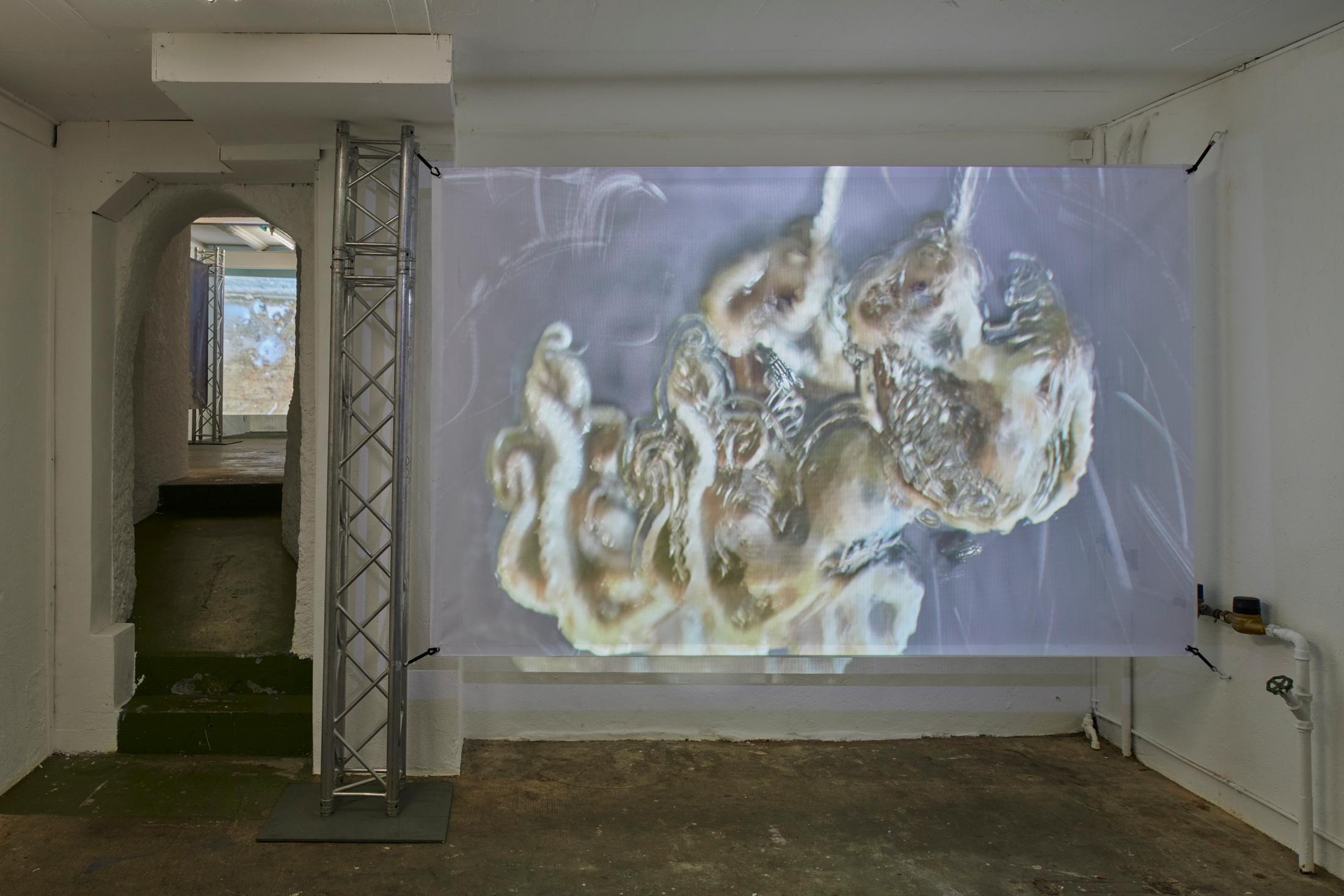 Exhibition View Duo Show «Human Tank, view on Doris Dehan Son & Sinae Yoo, Realities, 2022» at WallStreet, Fribourg, 2022 / Photo: Guillaume Python / Courtesy: the artists and WallStreet