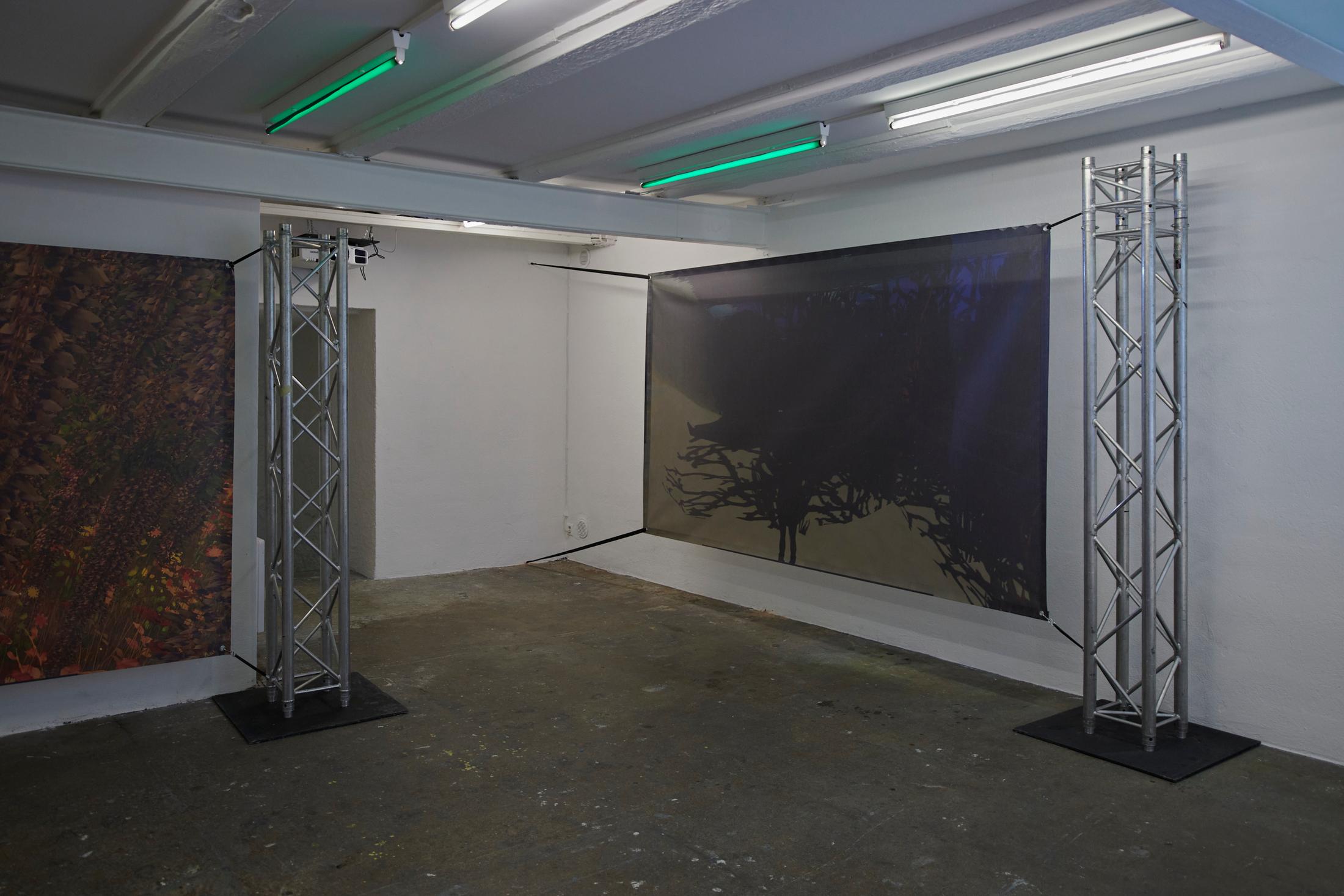 Exhibition View Duo Show «Human Tank» at WallStreet, Fribourg, 2022 / Photo: Guillaume Python / Courtesy: the artists and WallStreet