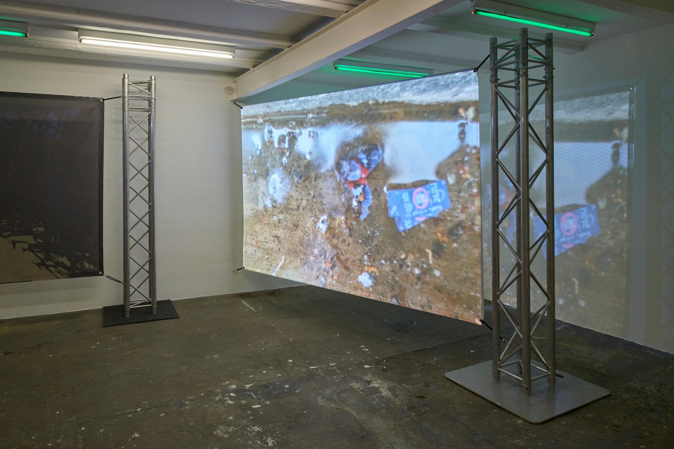 Exhibition View Duo Show «Human Tank» at WallStreet, Fribourg, 2022 / Photo: Guillaume Python / Courtesy: the artists and WallStreet