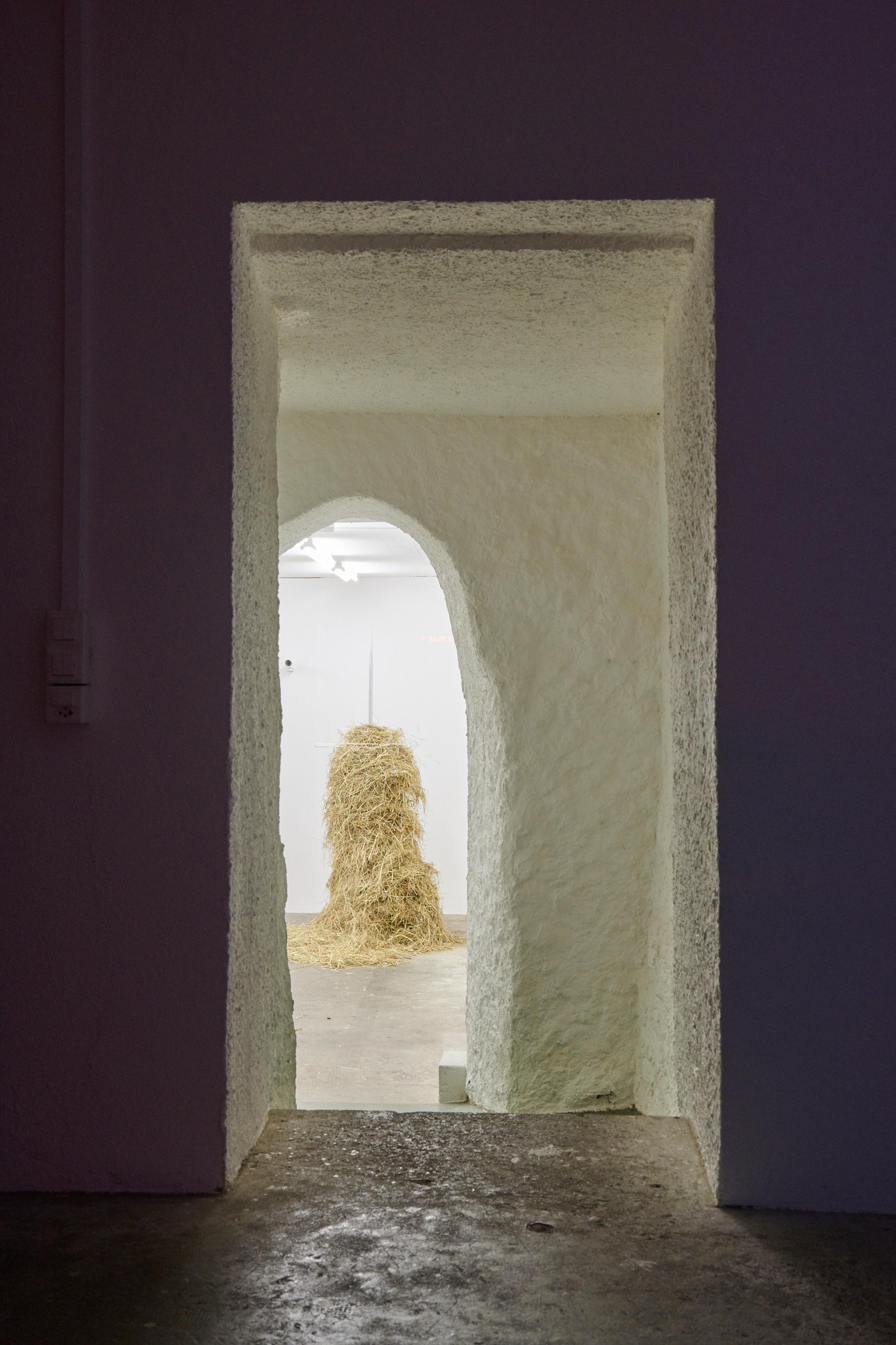 Exhibition View Dorota Gawęda and Eglė Kulbokaitė Soloshow «Mouthless» at WallRiss, Fribourg, 2020 / Photo: Guillaume Baeriswyl / Courtesy: Fri Art Kunsthalle