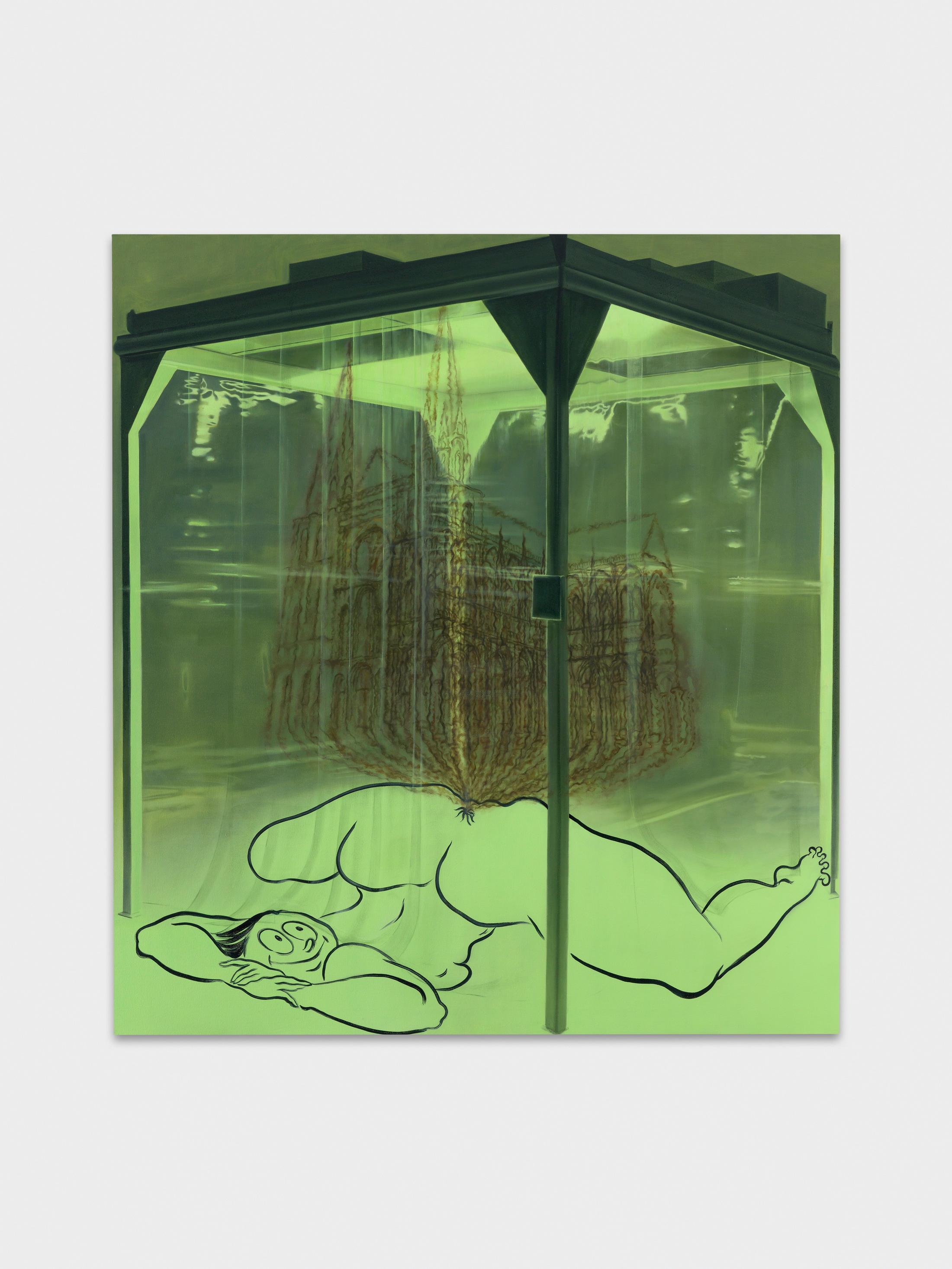 Exhibition View Ebecho Muslimova Soloshow «Fatebe; view on FATEBE GOTHIC FART, 2020» at Galerie Maria Bernheim, Zurich, 2020 / Photo: Annik Wetter / Courtesy: the artist and Galerie Maria Bernheim