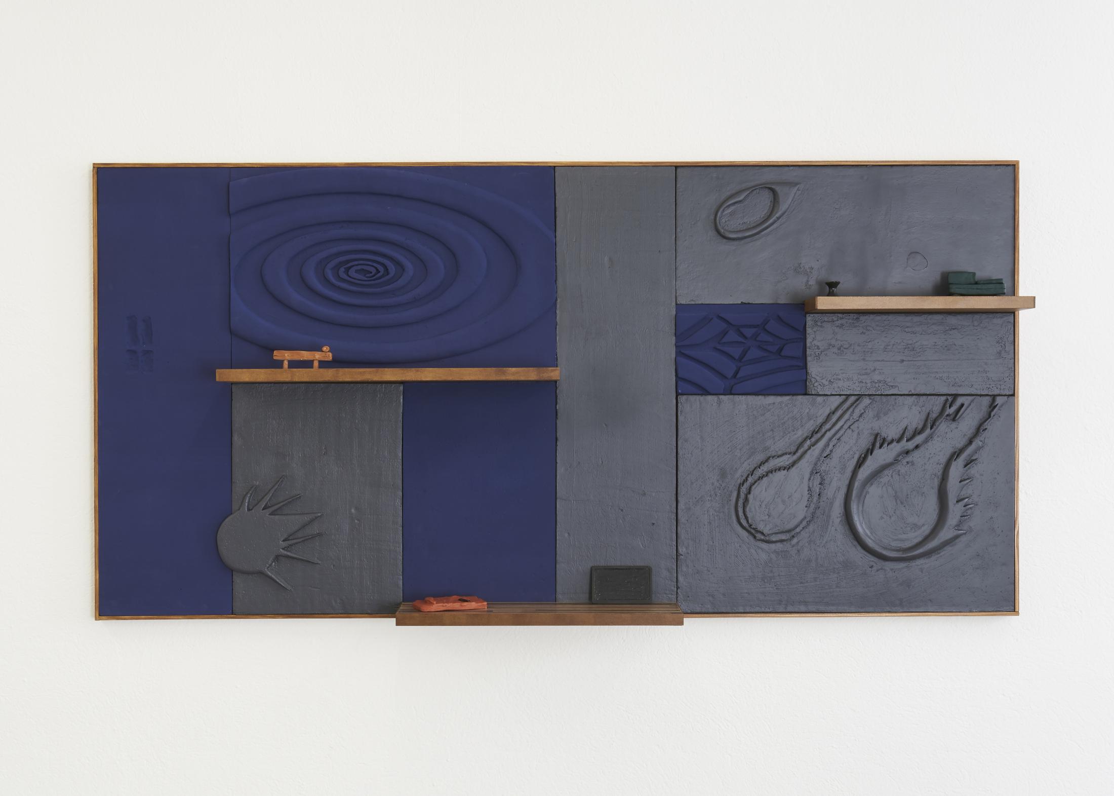 Exhibition View Groupshow «Either it is raining or it is not (at a particular space and time) ; view on Loucia Carlier, 2020, 2019» at WallRiss, Fribourg, 2019 / Photo: Guillaume Baeriswyl