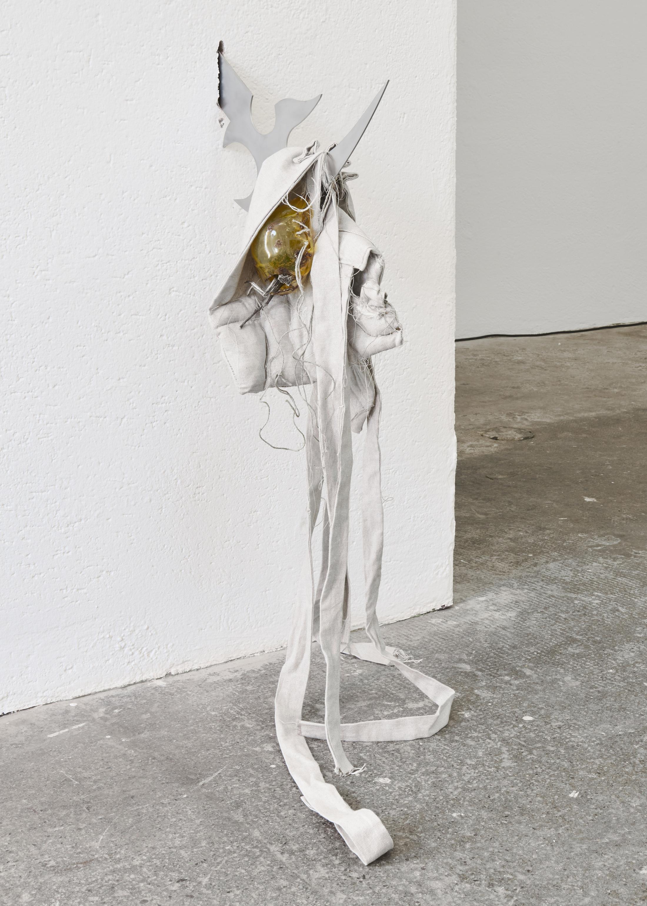 Exhibition View Groupshow «Either it is raining or it is not (at a particular space and time) ; view on Inside Job (Ula Lucinska & Michal Knychaus), A piece of land, however not complete, 2019» at WallRiss, Fribourg, 2019 / Photo: Guillaume Baeriswyl